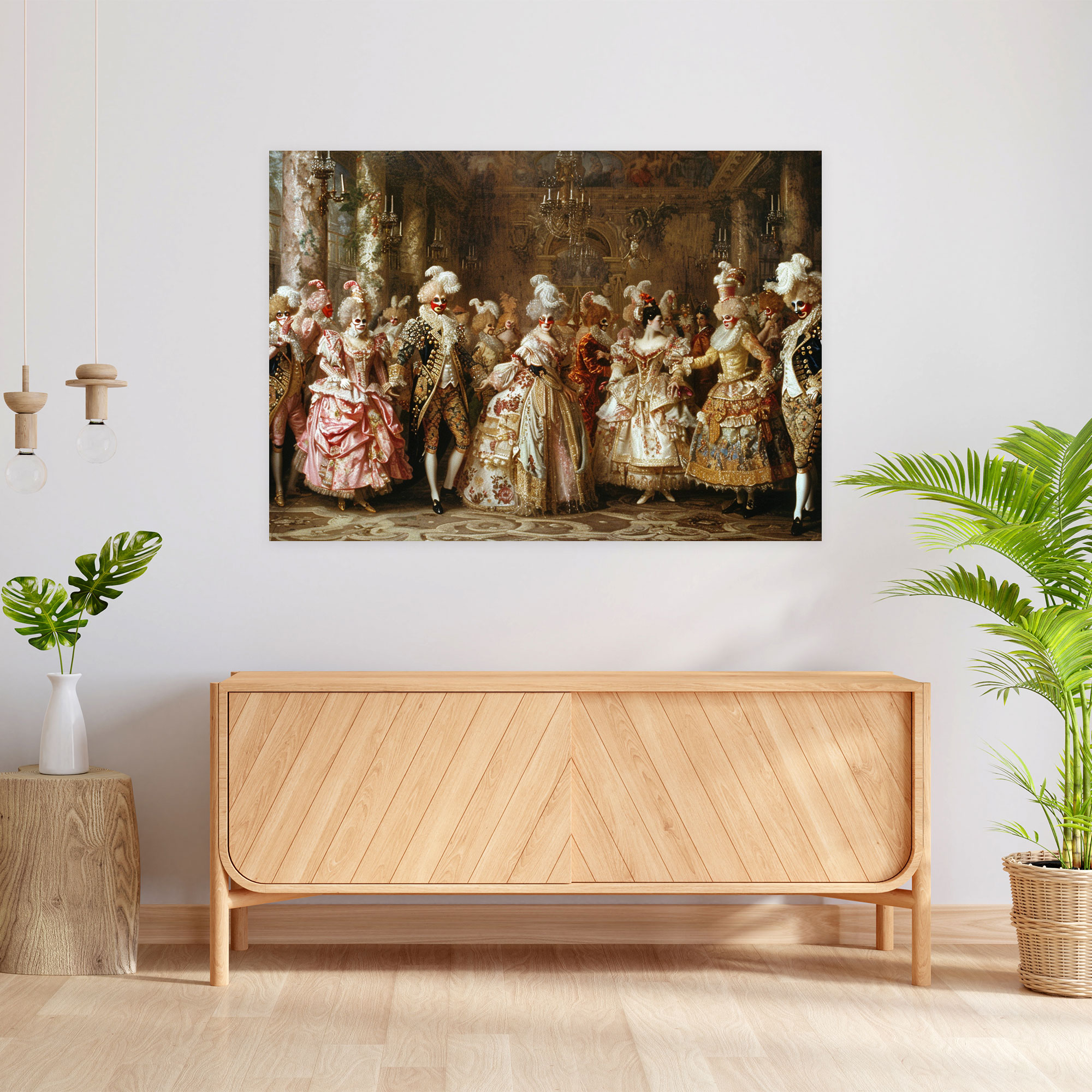 Festive Rococo Style Painting Canvas Print - Rococo, Canvas Wall Art, Home Decoration, Canvas