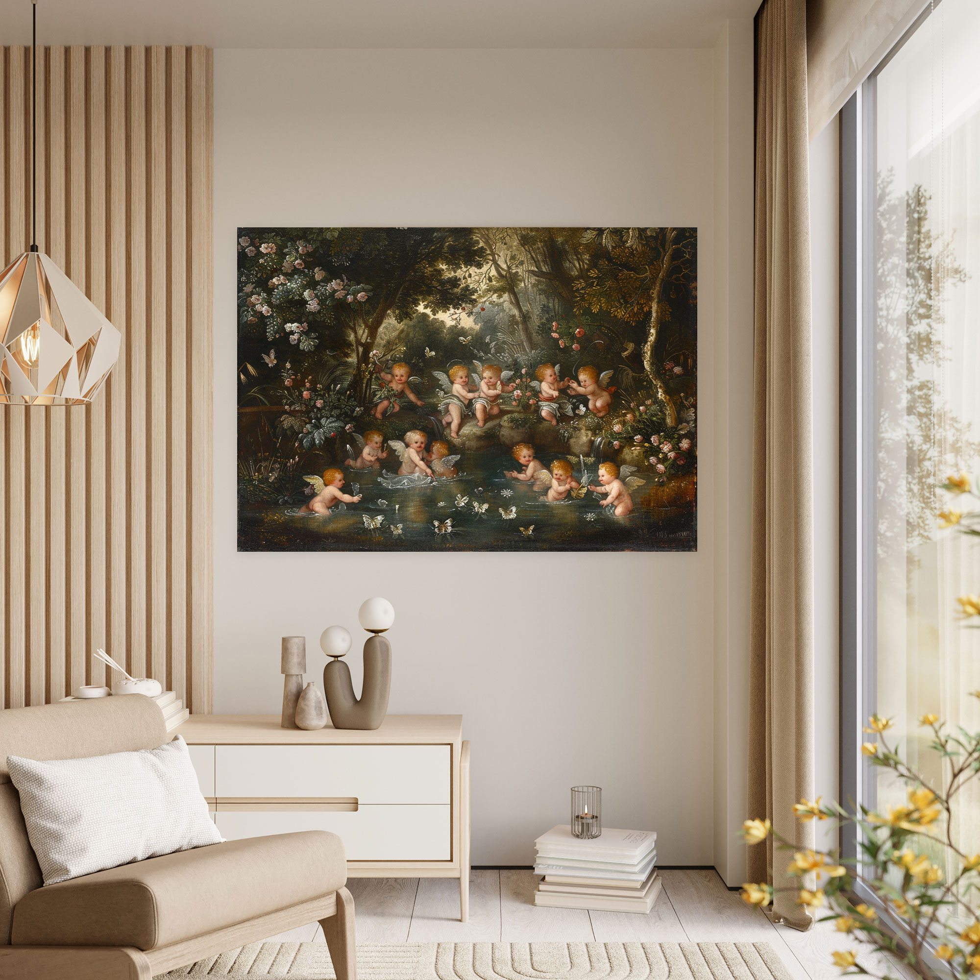 Rococo Style Painting Wall Decoration - Rococo, Home Decoration, Canvas Print, Canvas