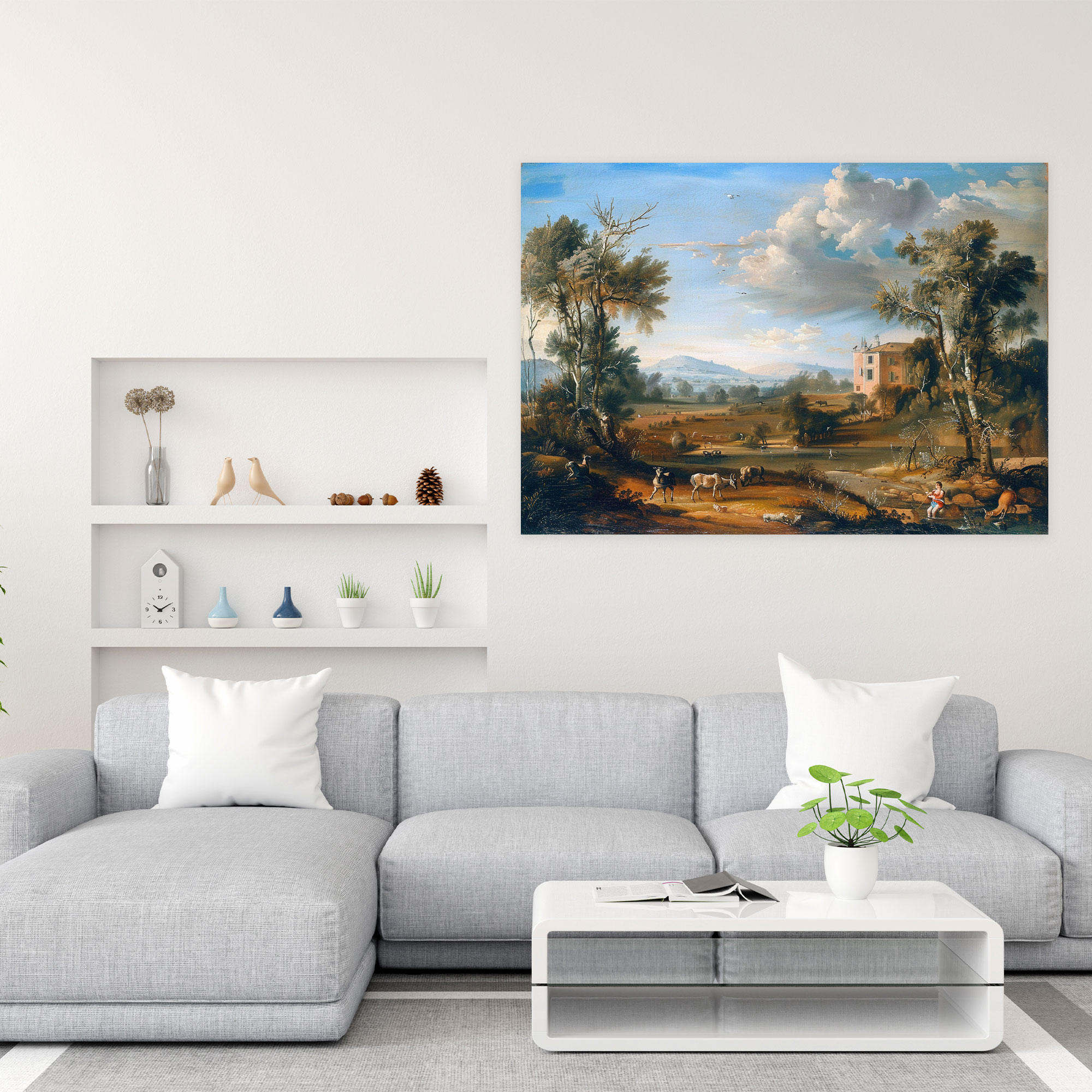 Rococo Style Painting Canvas Print - Rococo, Home Decoration, Canvas, Wall Decoration