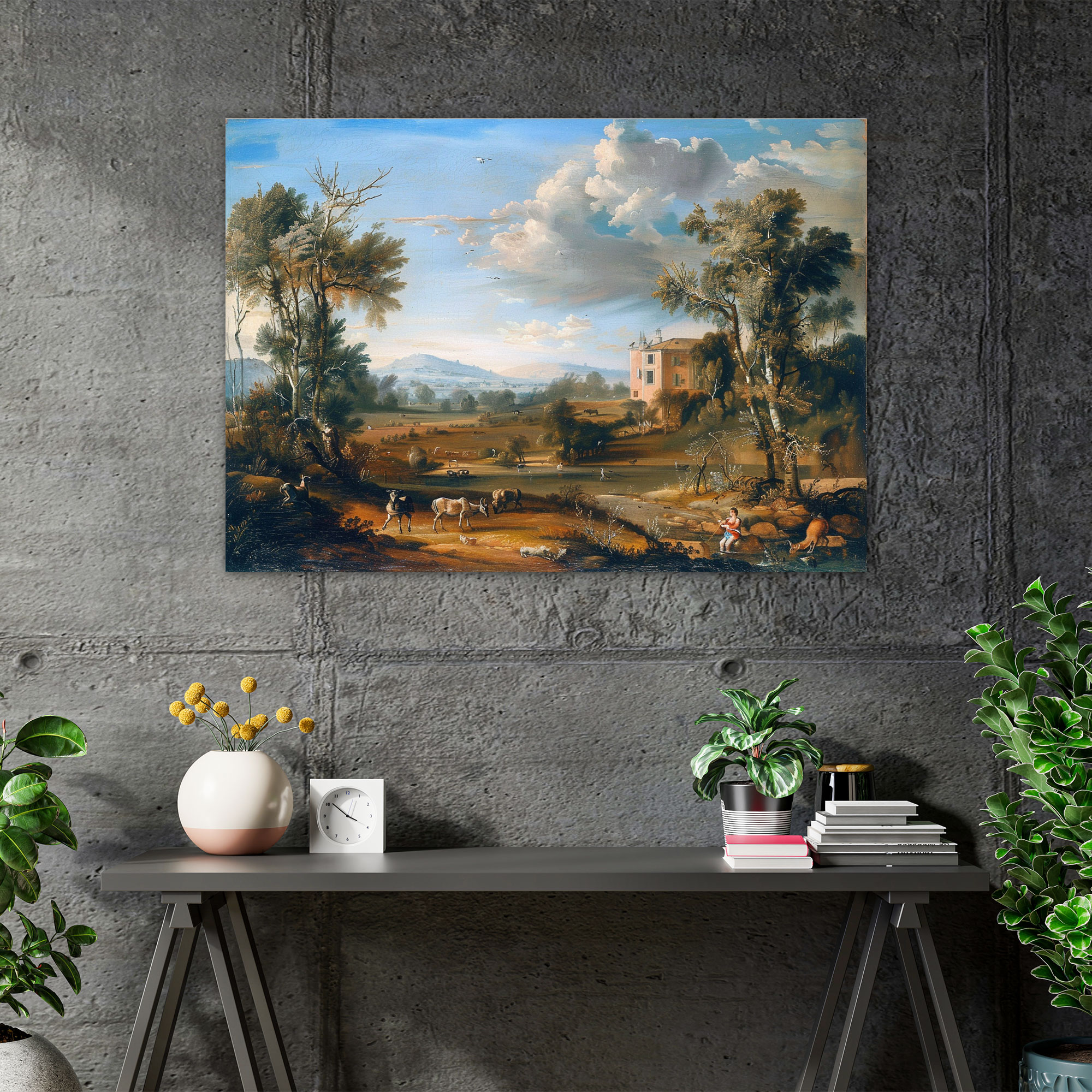 Rococo Style Painting Canvas Print - Rococo, Home Decoration, Canvas, Wall Decoration