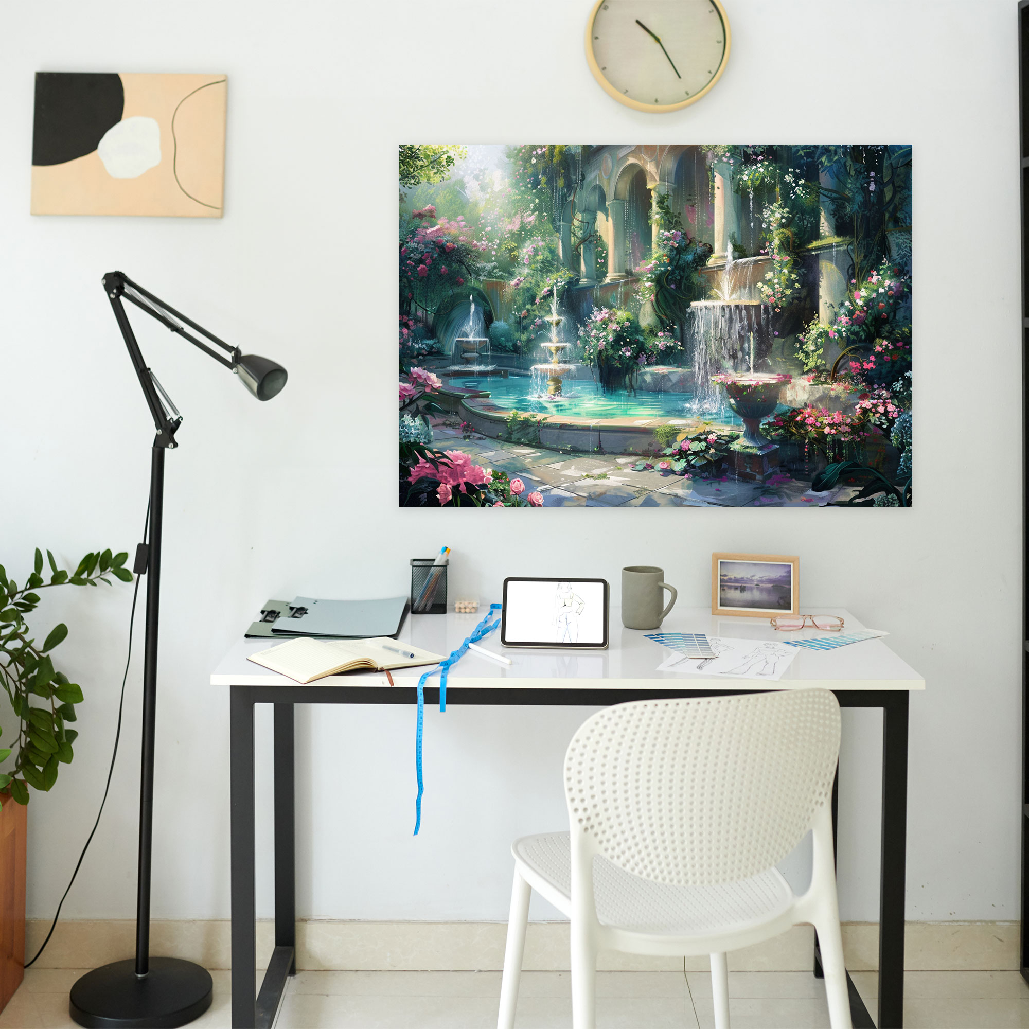 Rococo Style Painting Canvas Print - Rococo, Garden Scene, Rococo Style Painting, Wall Art