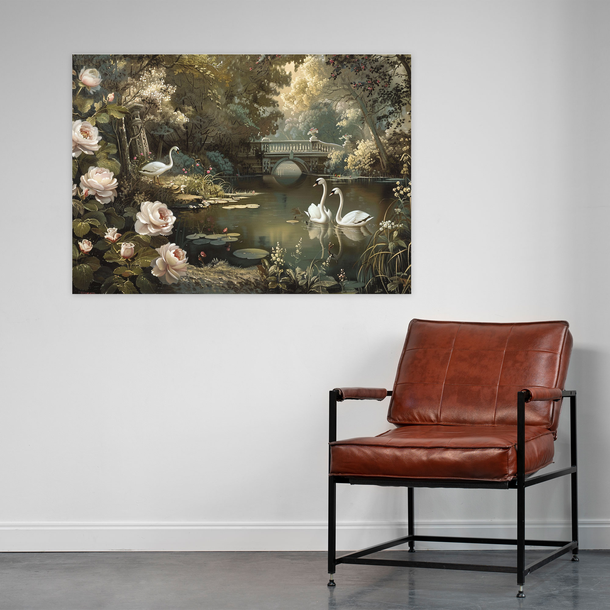 Rococo Style Painting Wall Decoration - Rococo, Canvas Wall Art, Floral Motifs, Rococo Style Painting