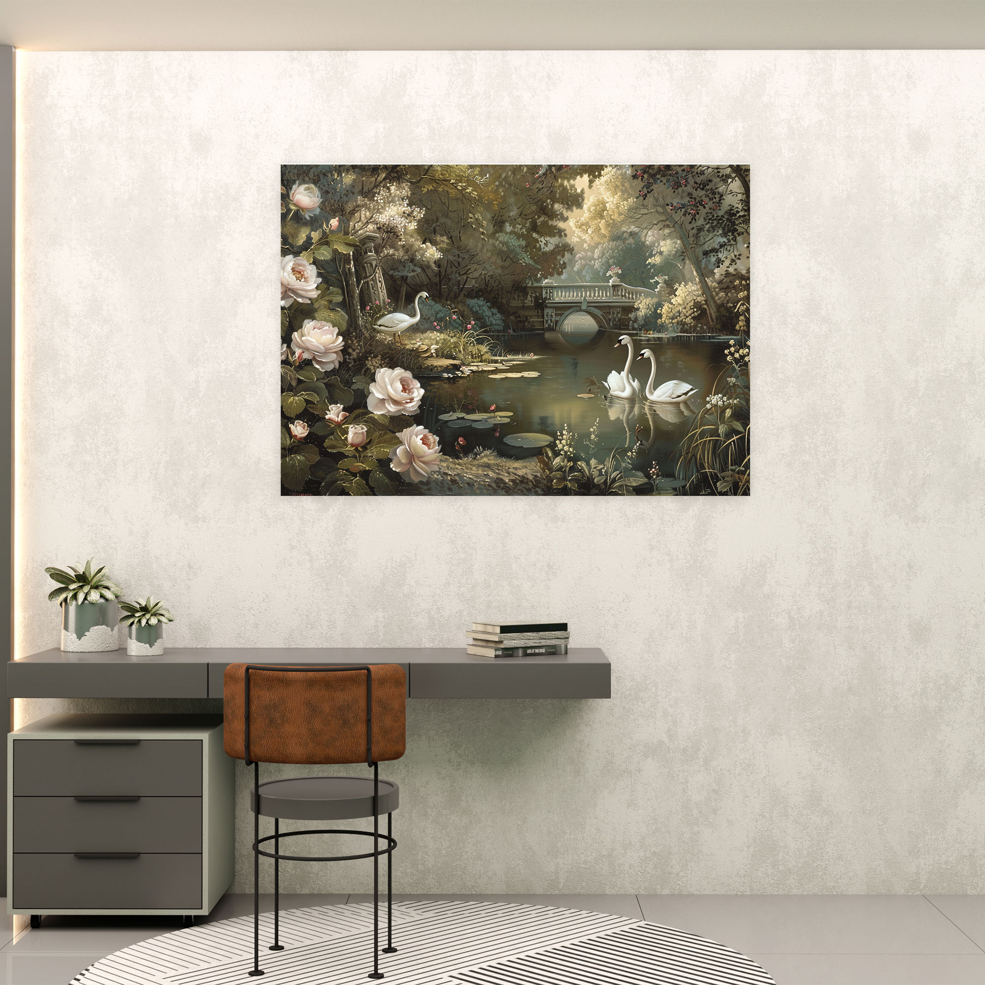 Rococo Style Painting Wall Decoration - Rococo, Canvas Wall Art, Floral Motifs, Rococo Style Painting