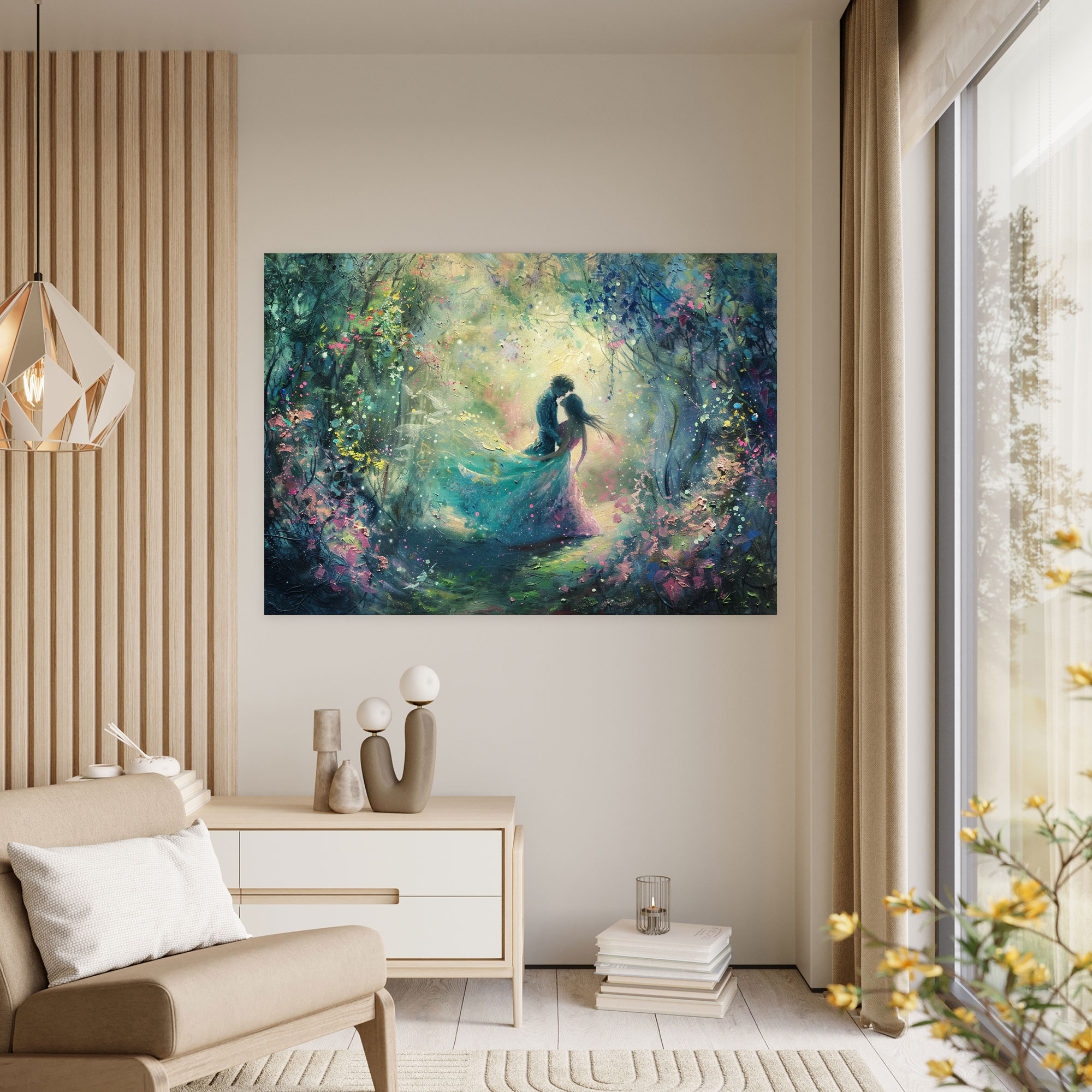 Rococo Style Painting Canvas Print - Rococo, Home Decoration, Canvas, Romantic Couple