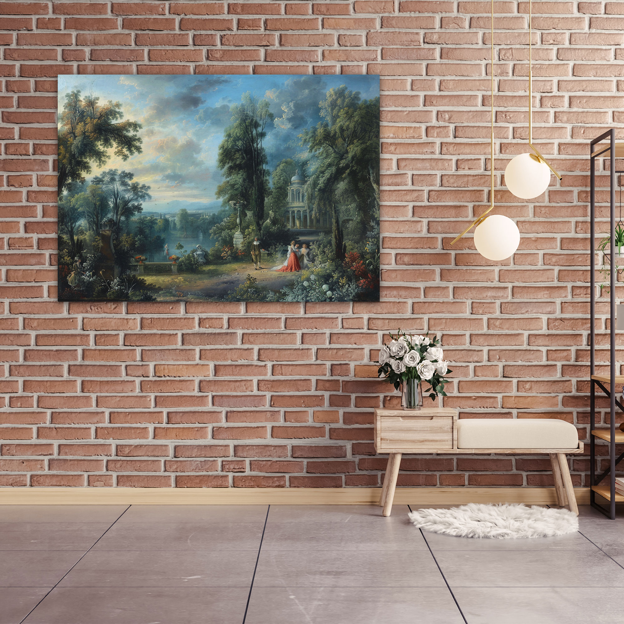 Rococo Style Painting Canvas Print - Rococo, Home Decoration, Wall Decoration, Rococo Style Painting