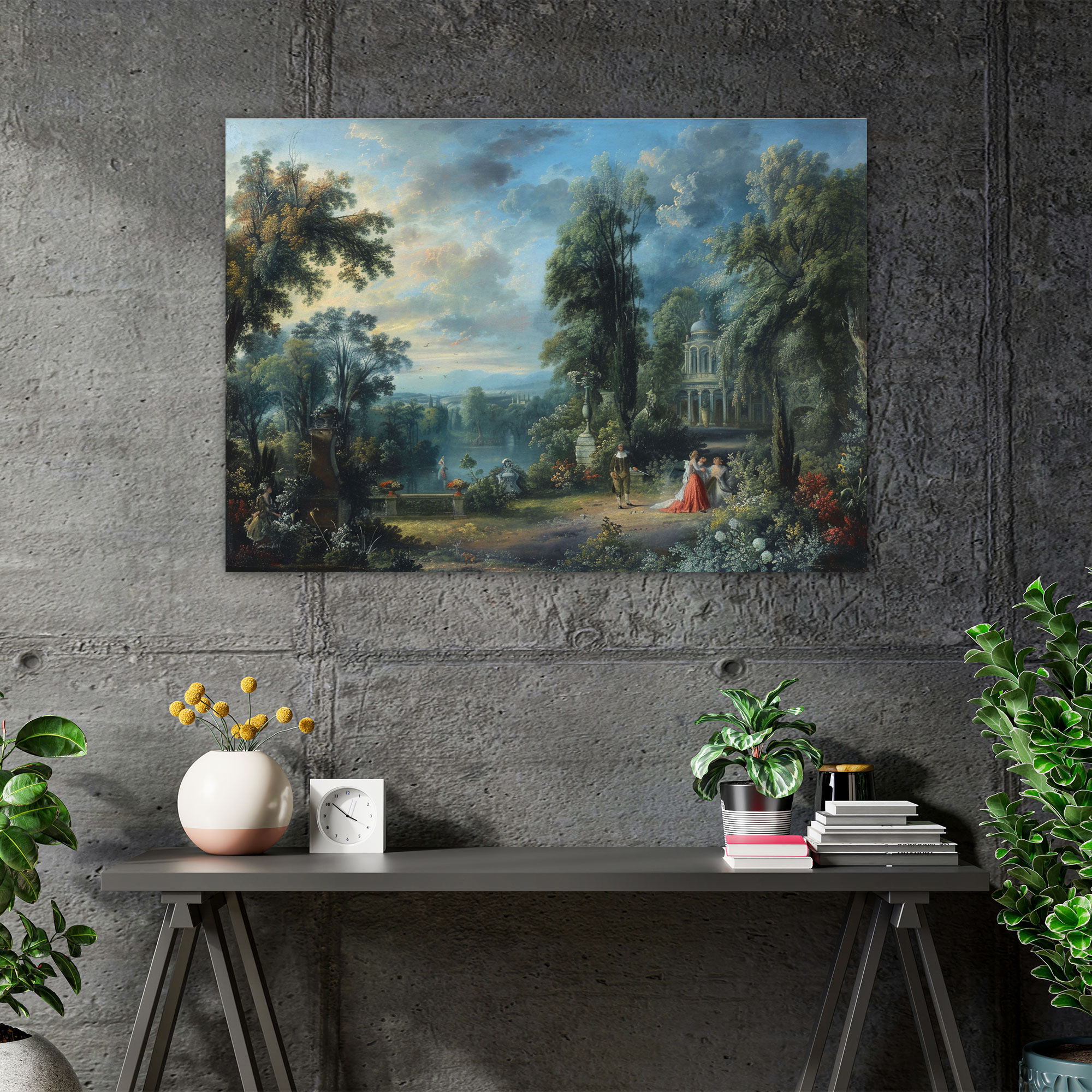 Rococo Style Painting Canvas Print - Rococo, Home Decoration, Wall Decoration, Rococo Style Painting