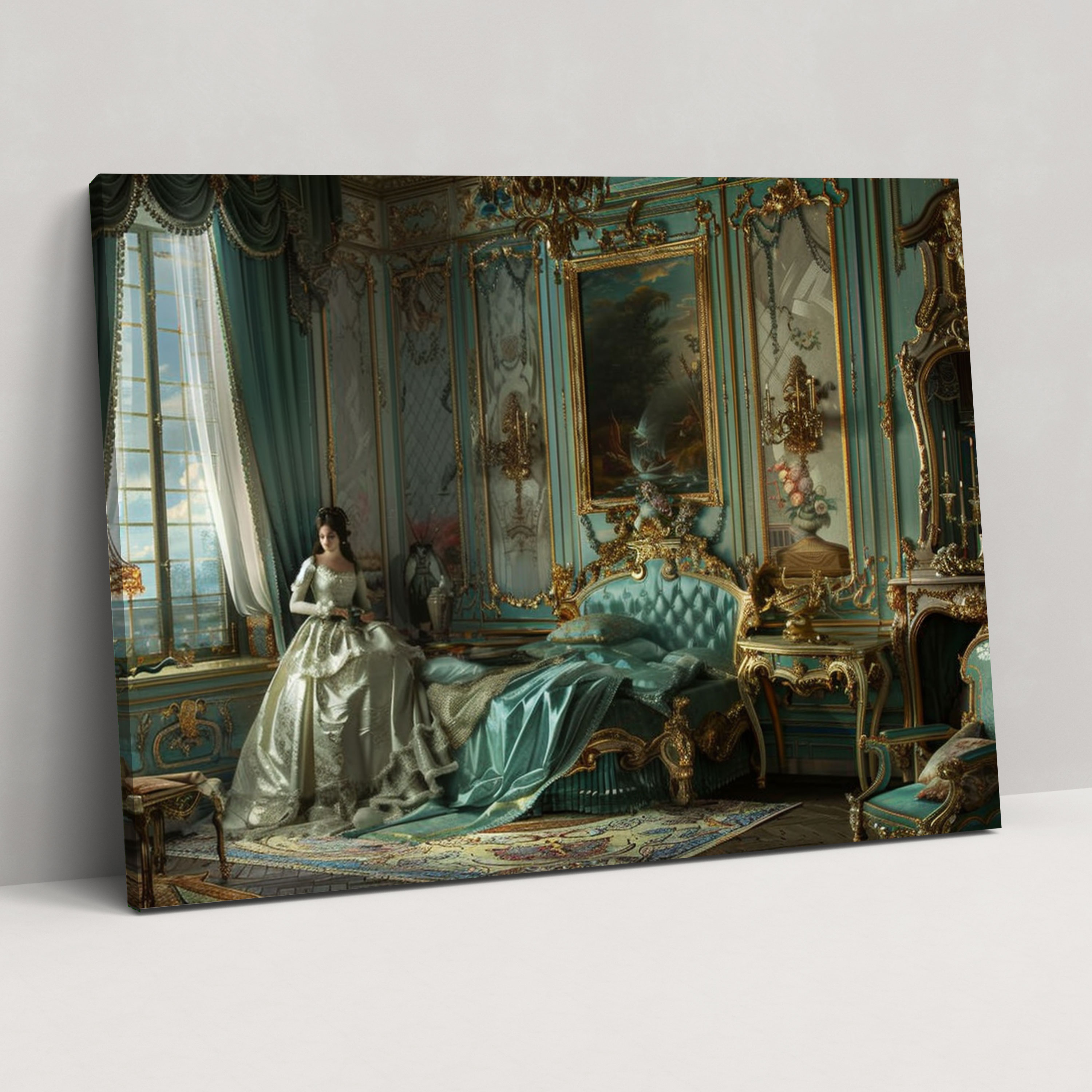 Rococo Style Painting Canvas Print - Rococo, Rococo Style Painting, Home Decoration, Canvas