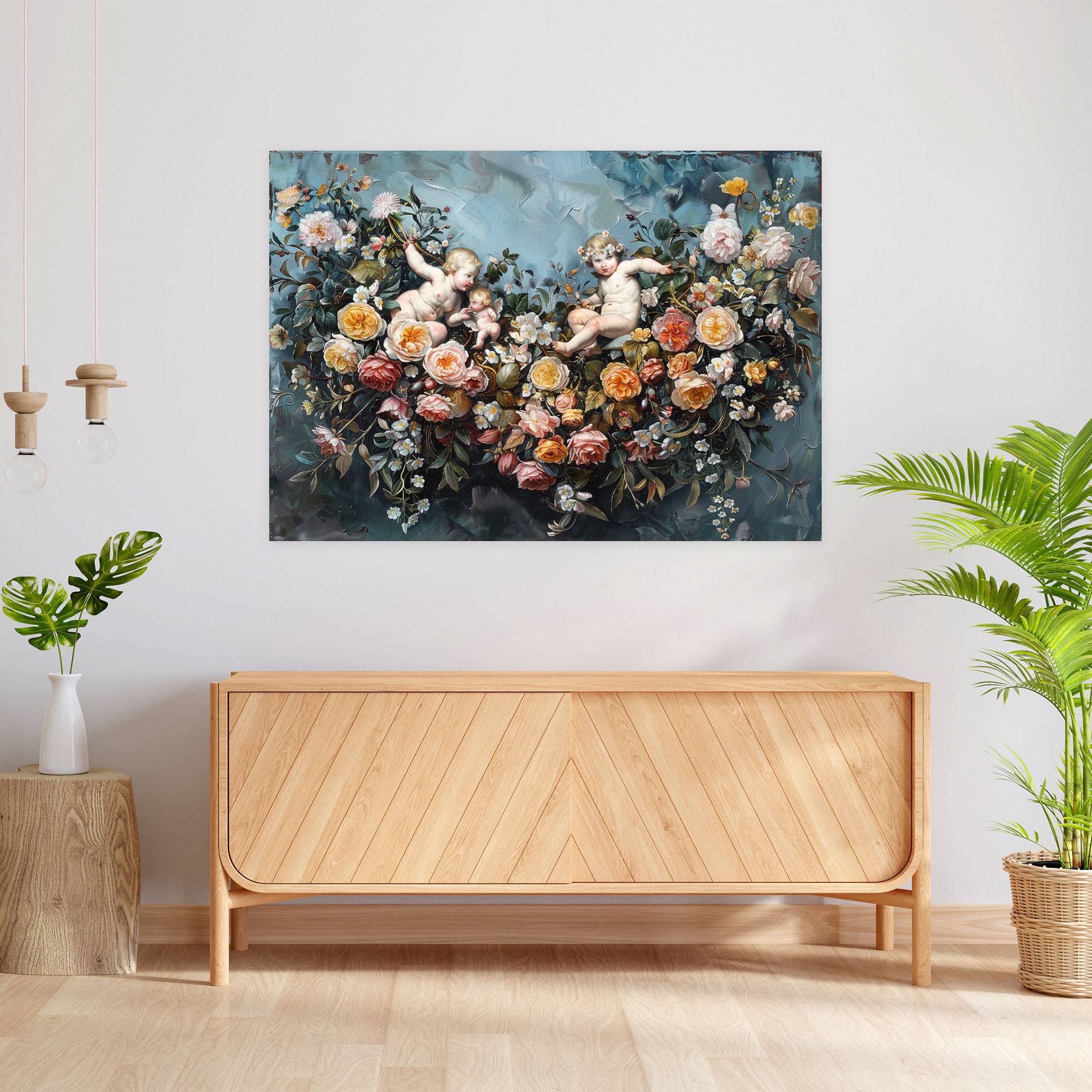 Rococo Style Painting Canvas Print - Rococo, Wall Art, Canvas, Wall Decoration