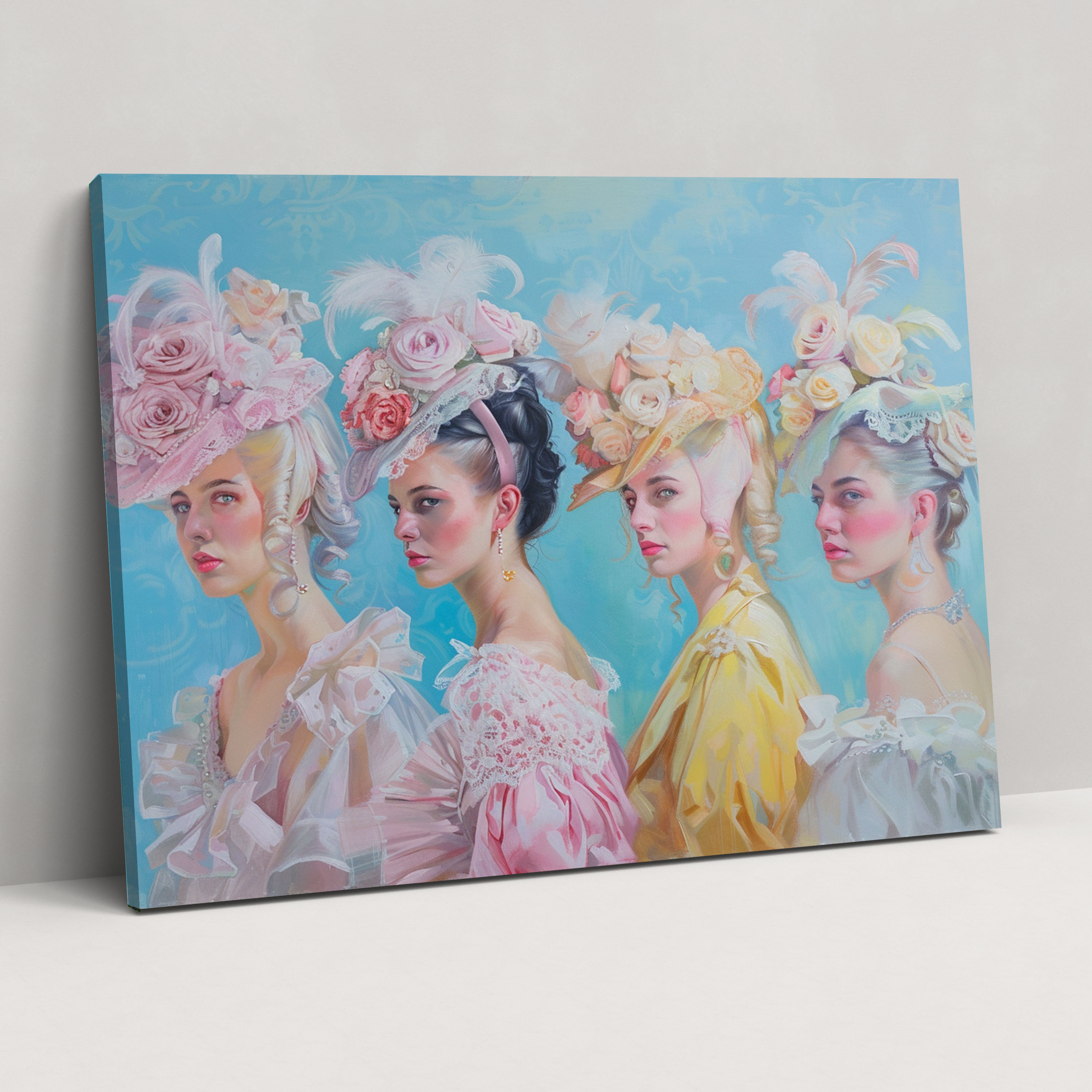 Rococo Style Painting Canvas Print - Rococo, Wall Decoration, Canvas Print, Canvas Wall Art