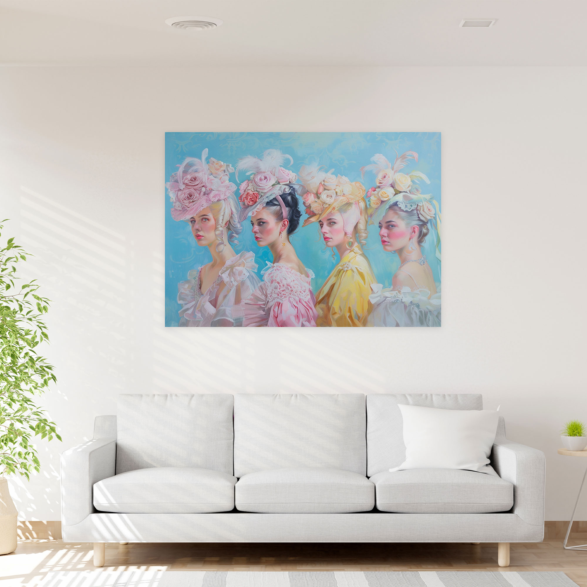 Rococo Style Painting Canvas Print - Rococo, Wall Decoration, Canvas Print, Canvas Wall Art