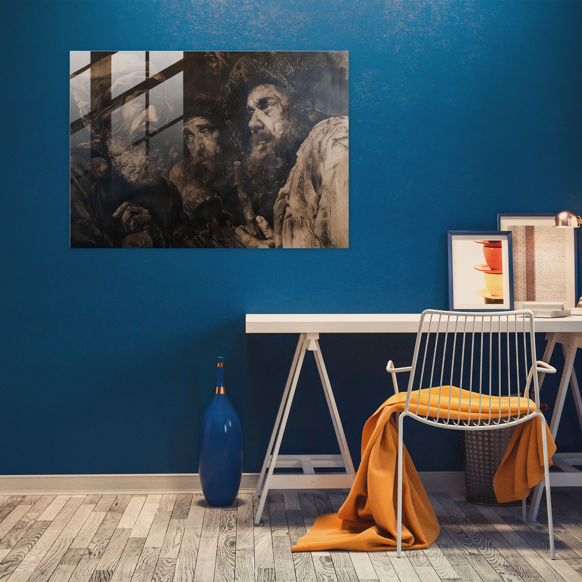 Rembrandt Glass Art - Detailed Etching And Shading - Rembrandt, Modern Art, Rembrandt, Glass Print