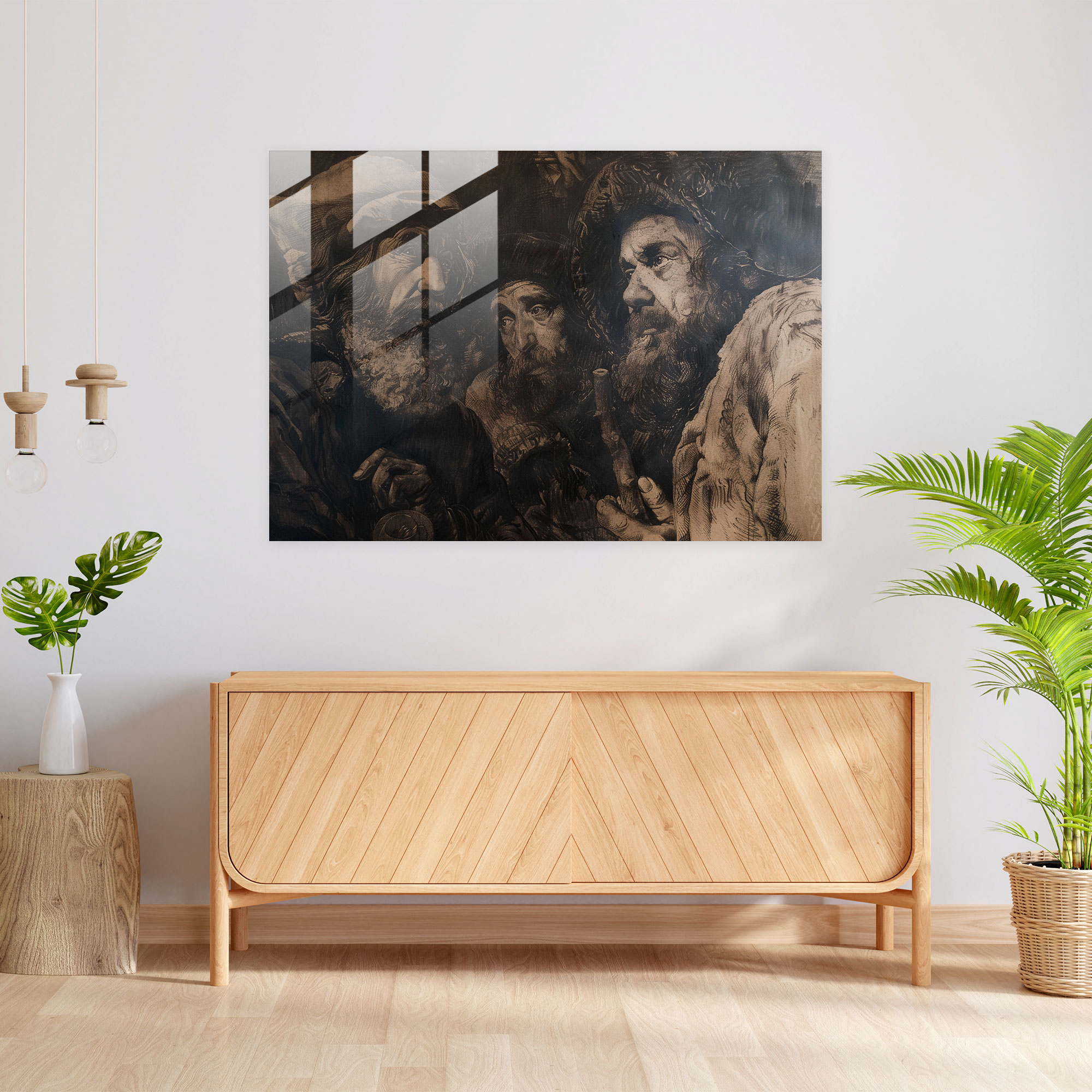 Rembrandt Glass Art - Detailed Etching And Shading - Rembrandt, Modern Art, Rembrandt, Glass Print