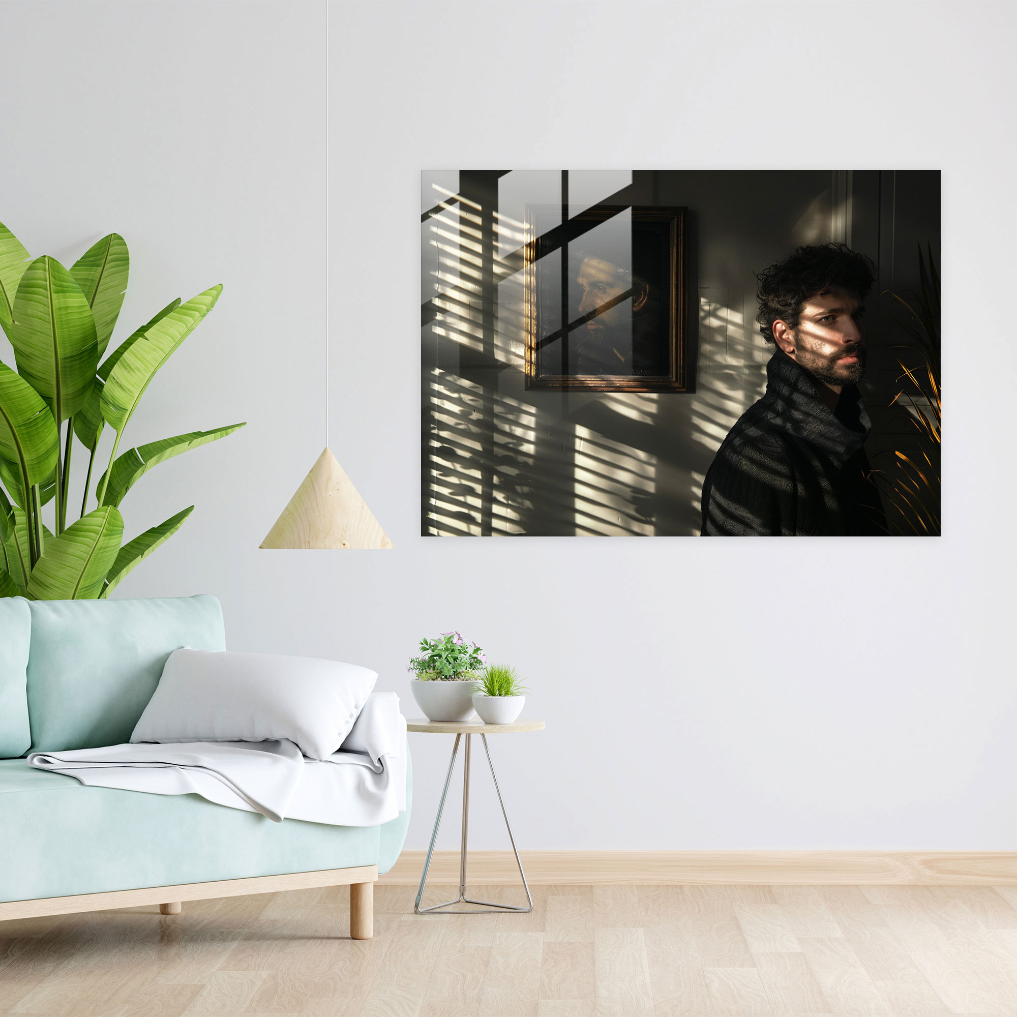 Rembrandt Glass Print - Sombre Portrait - Rembrandt, Home Decoration, Rembrandt, Modern Art