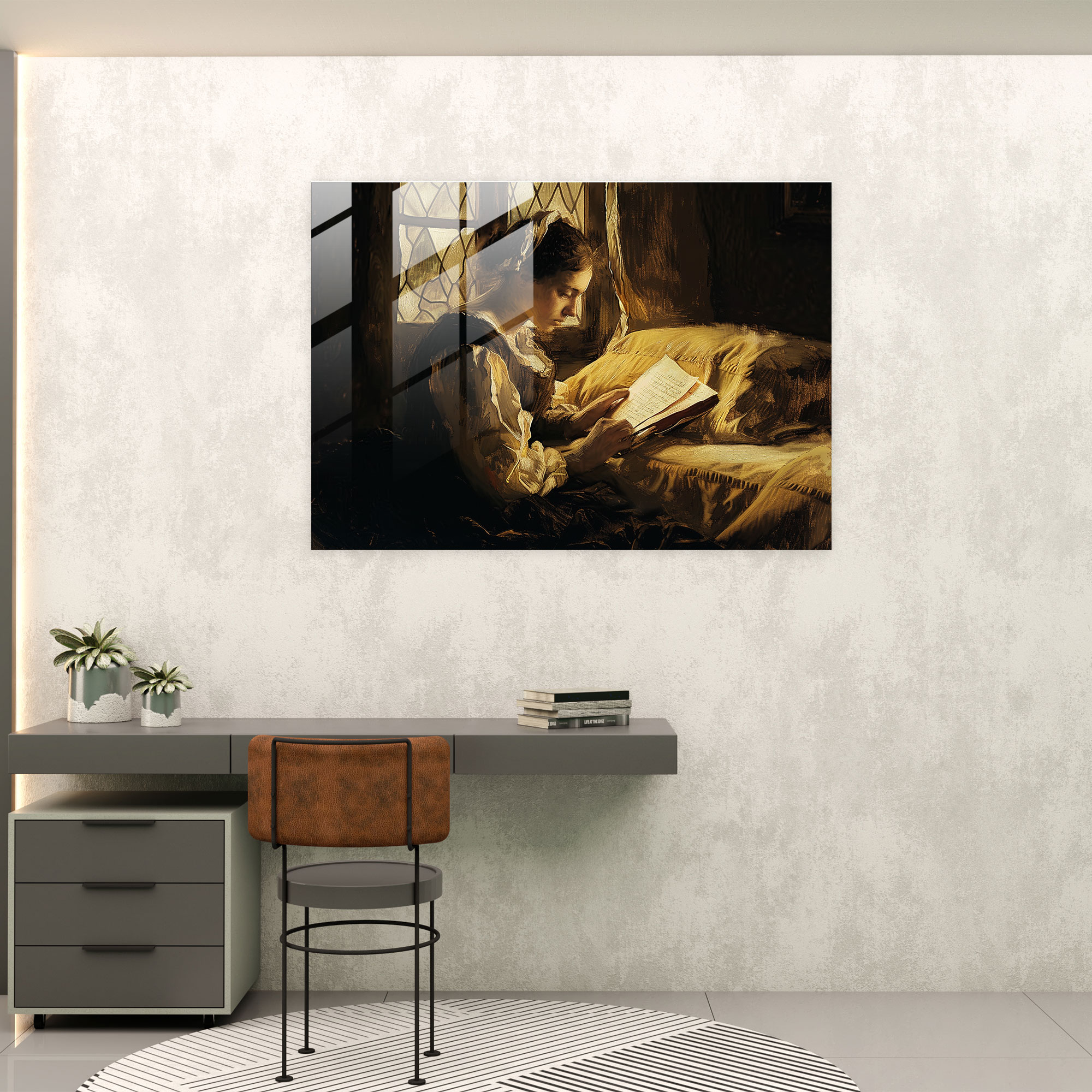 Rembrandt Glass Wall Art - Chiaroscuro Woman - Rembrandt, Wall Decoration, Glass Art, Rembrandt