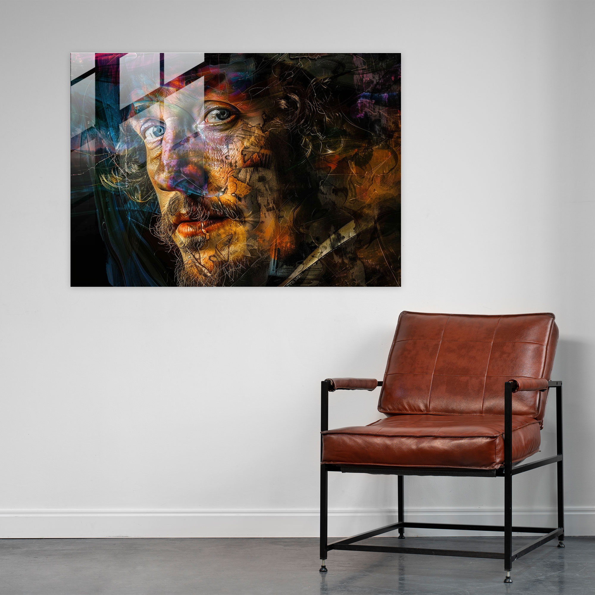 Rembrandt Glass Wall Art - Dramatic Self-Portrait - Rembrandt, Wall Decoration, Rembrandt, Glass Art