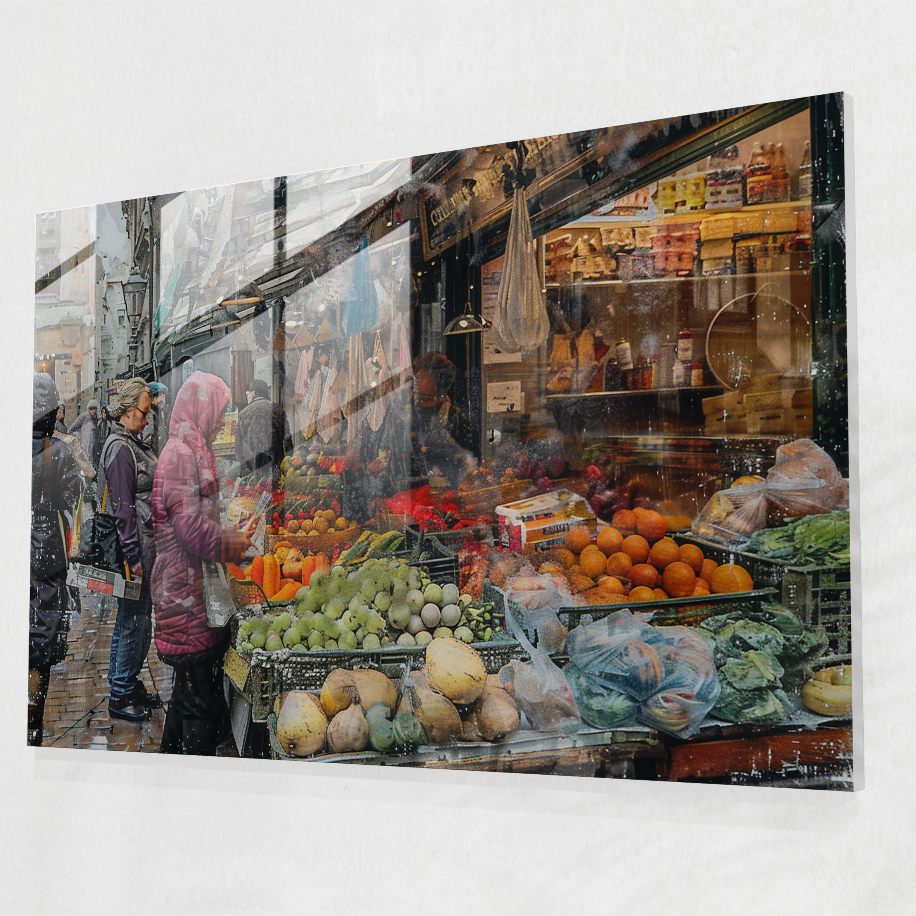 Rembrandt Glass Print - Vibrant Market Scene - Rembrandt, Rembrandt, Home Decoration, Modern Art