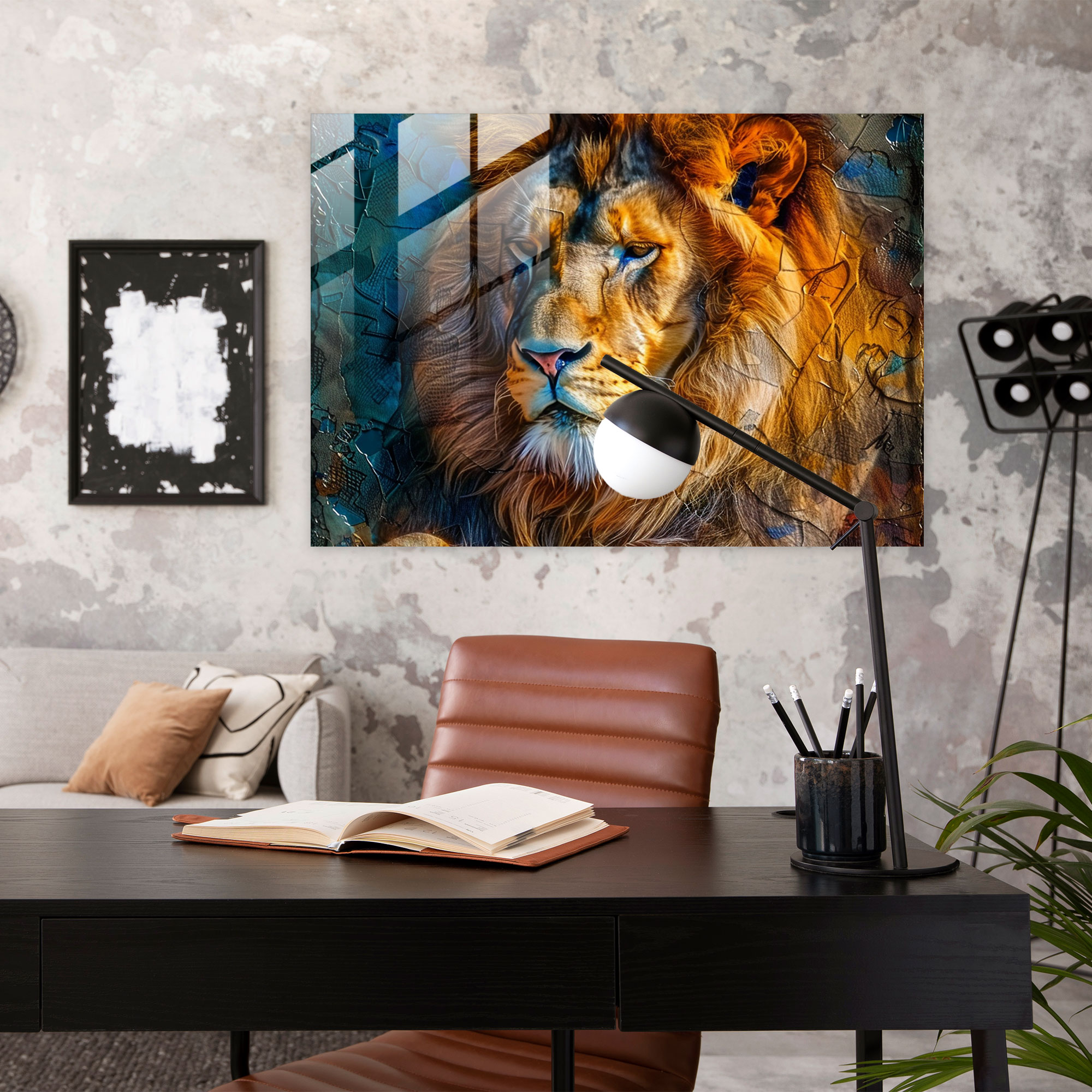 Rembrandt Lion Glass Print - Rembrandt, Glass Print, Rembrandt, Modern Art