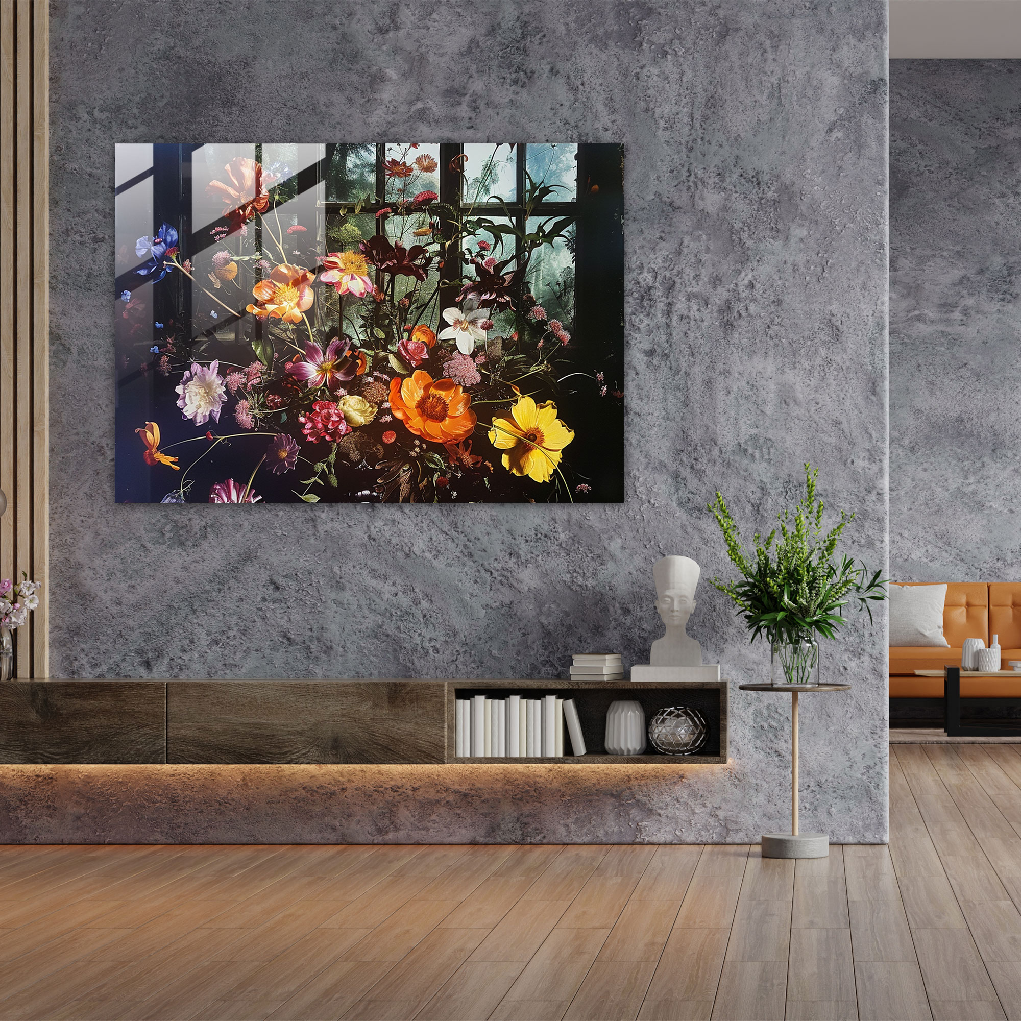 Rembrandt Flowers Glass Print - Rembrandt, Rembrandt, Home Decoration, Modern Art