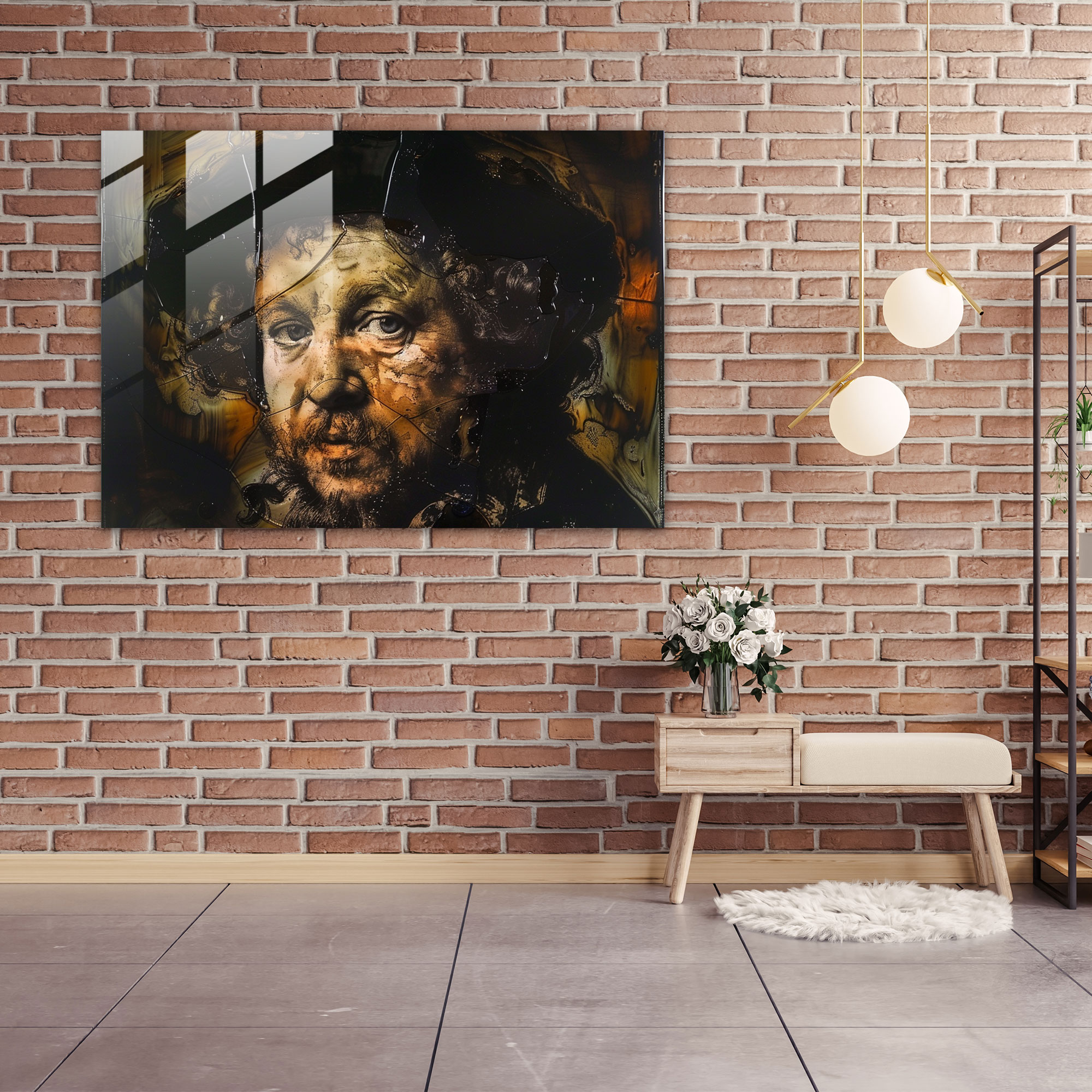 Rembrandt Self-Portrait Glass Wall Art - Rembrandt, Rembrandt, Glass Wall Art, Wall Decoration
