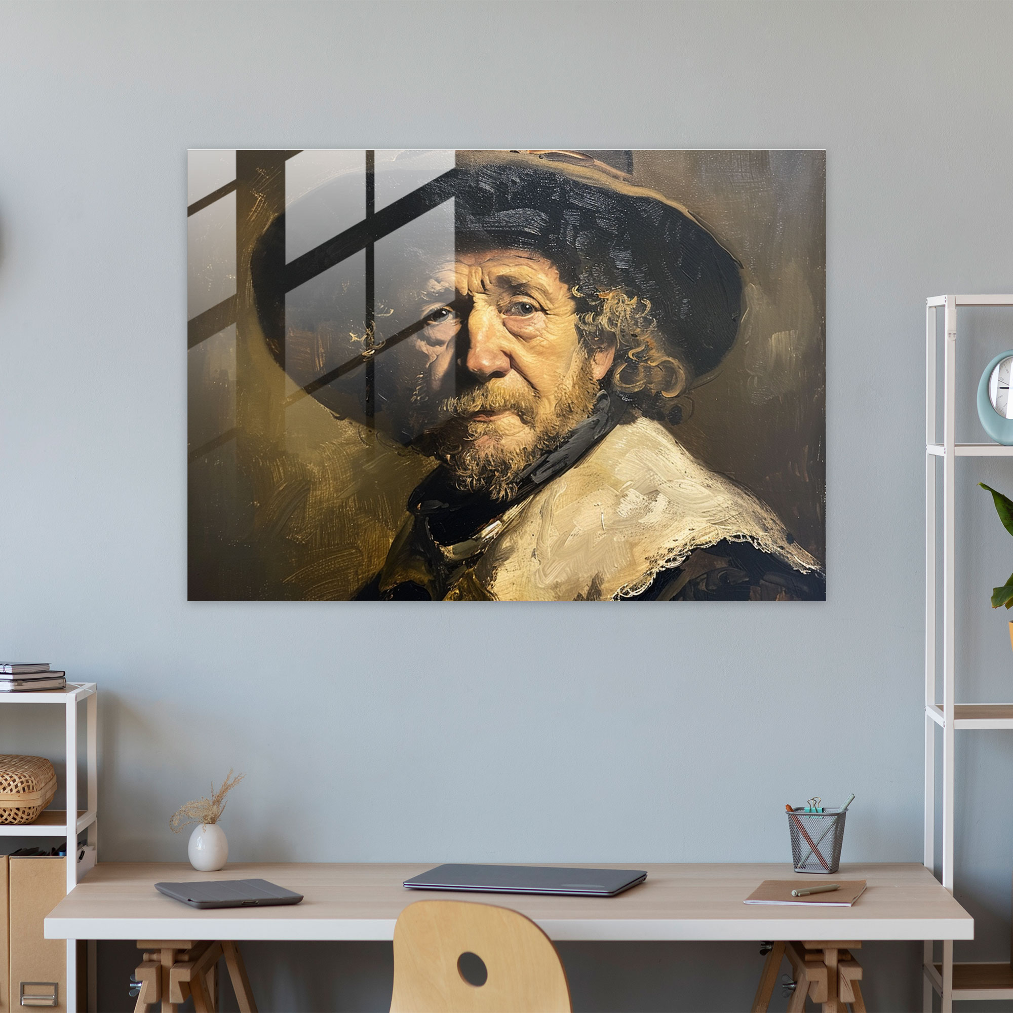 Rembrandt Portrait Wall Decoration - Rembrandt, Glass Art, Rembrandt, Wall Decoration