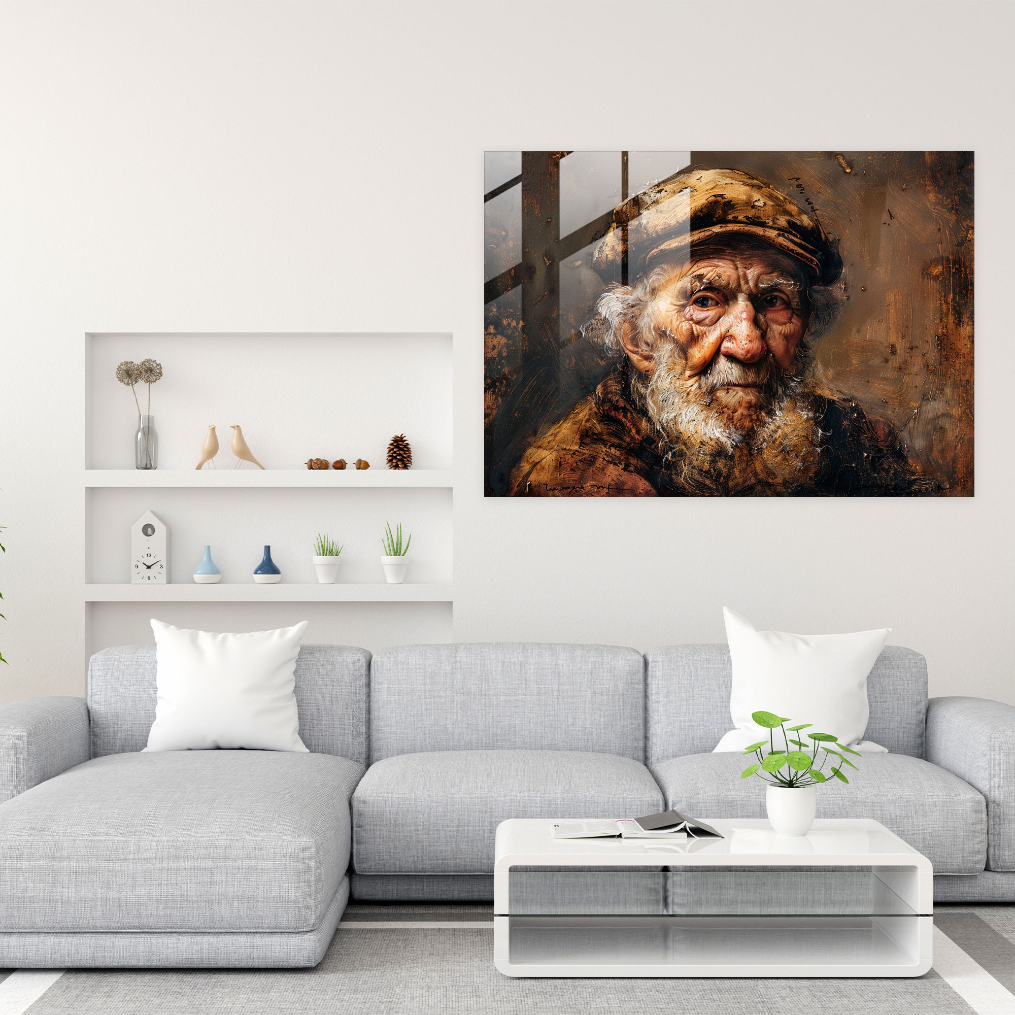 Rembrandt Glass Print Portrait Of An Old Man - Rembrandt, Glass Art, Wall Decoration, Rembrandt