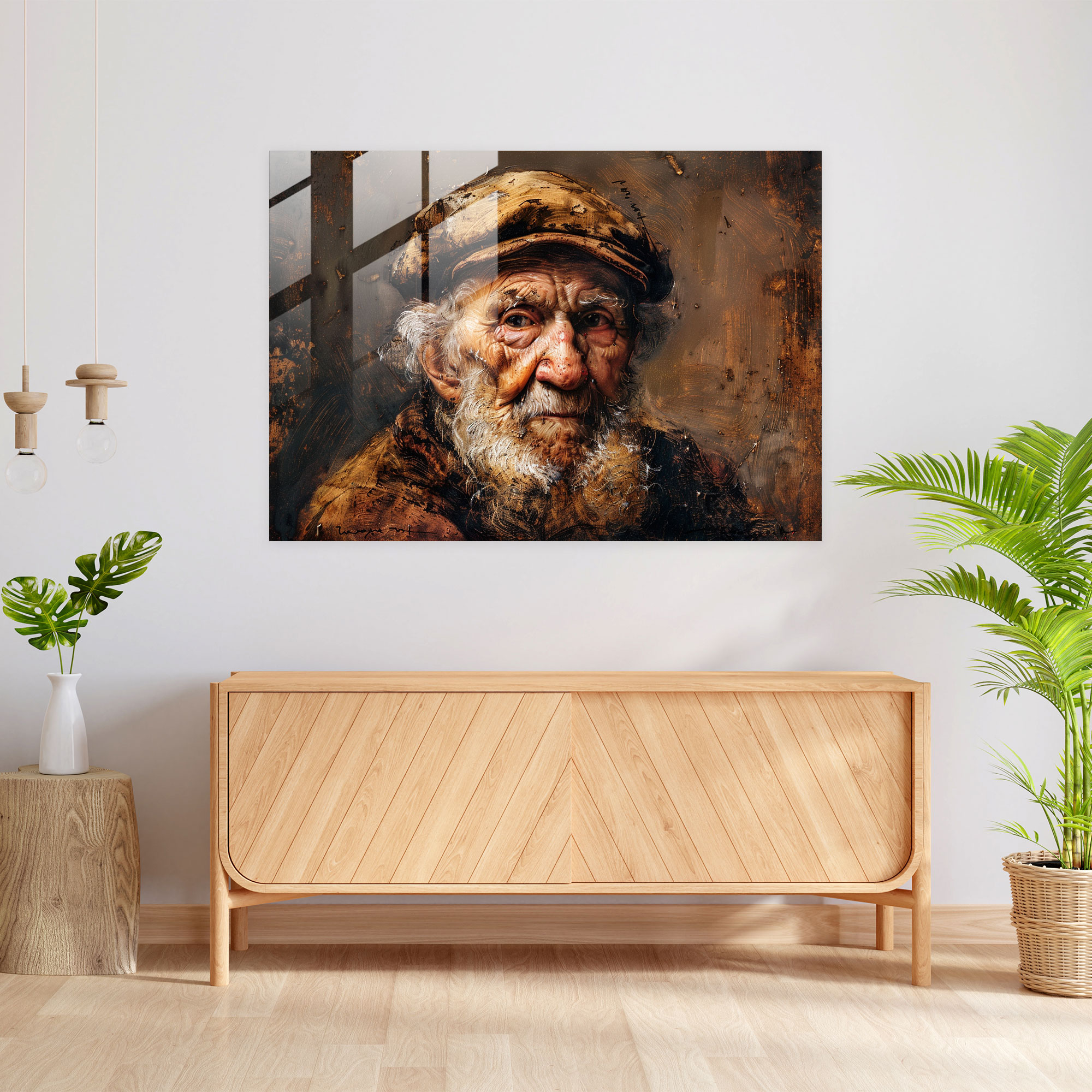 Rembrandt Glass Print Portrait Of An Old Man - Rembrandt, Glass Art, Wall Decoration, Rembrandt