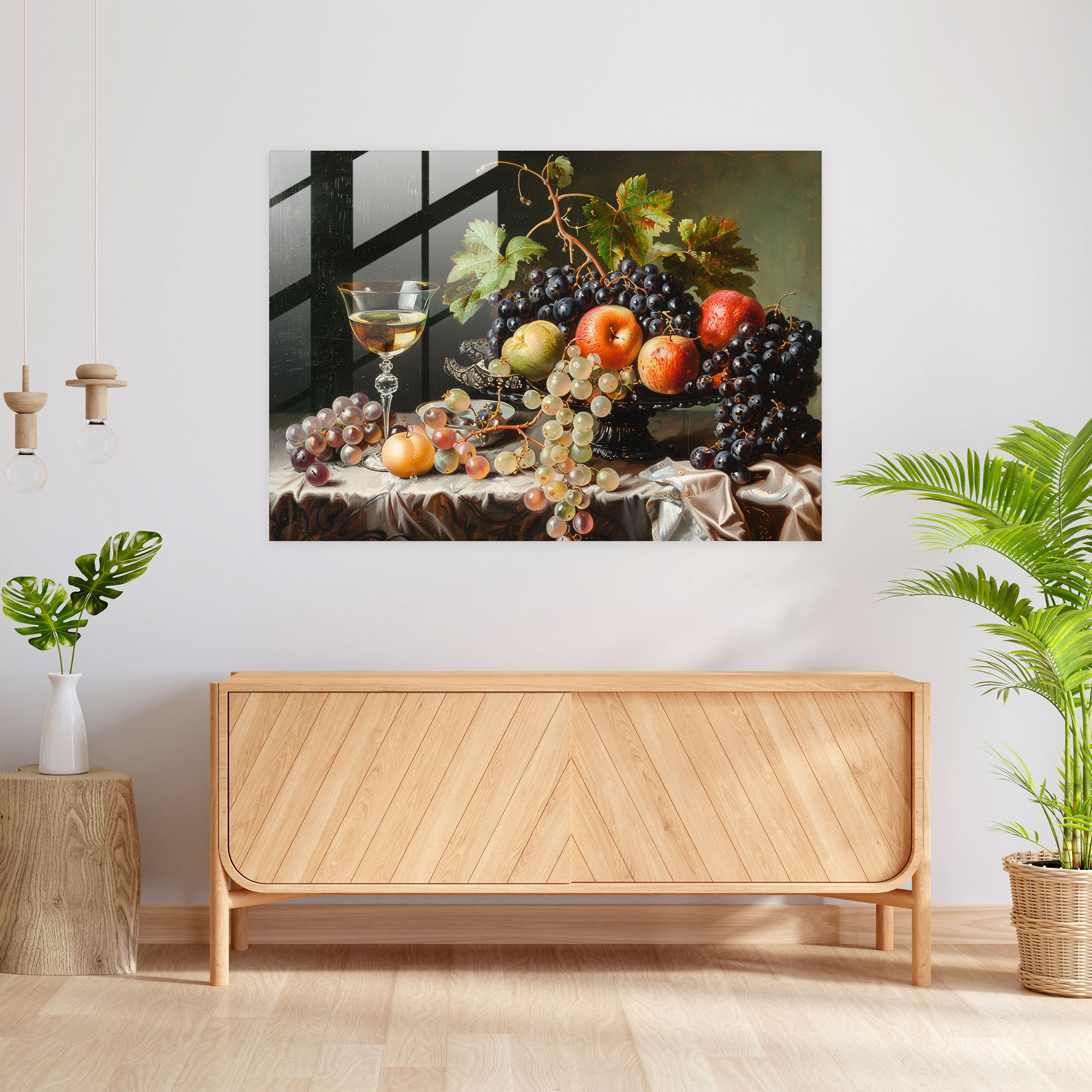 Rembrandt Glass Wall Art Still Life With Fruits - Rembrandt, Home Decoration, Glass Print, Rembrandt