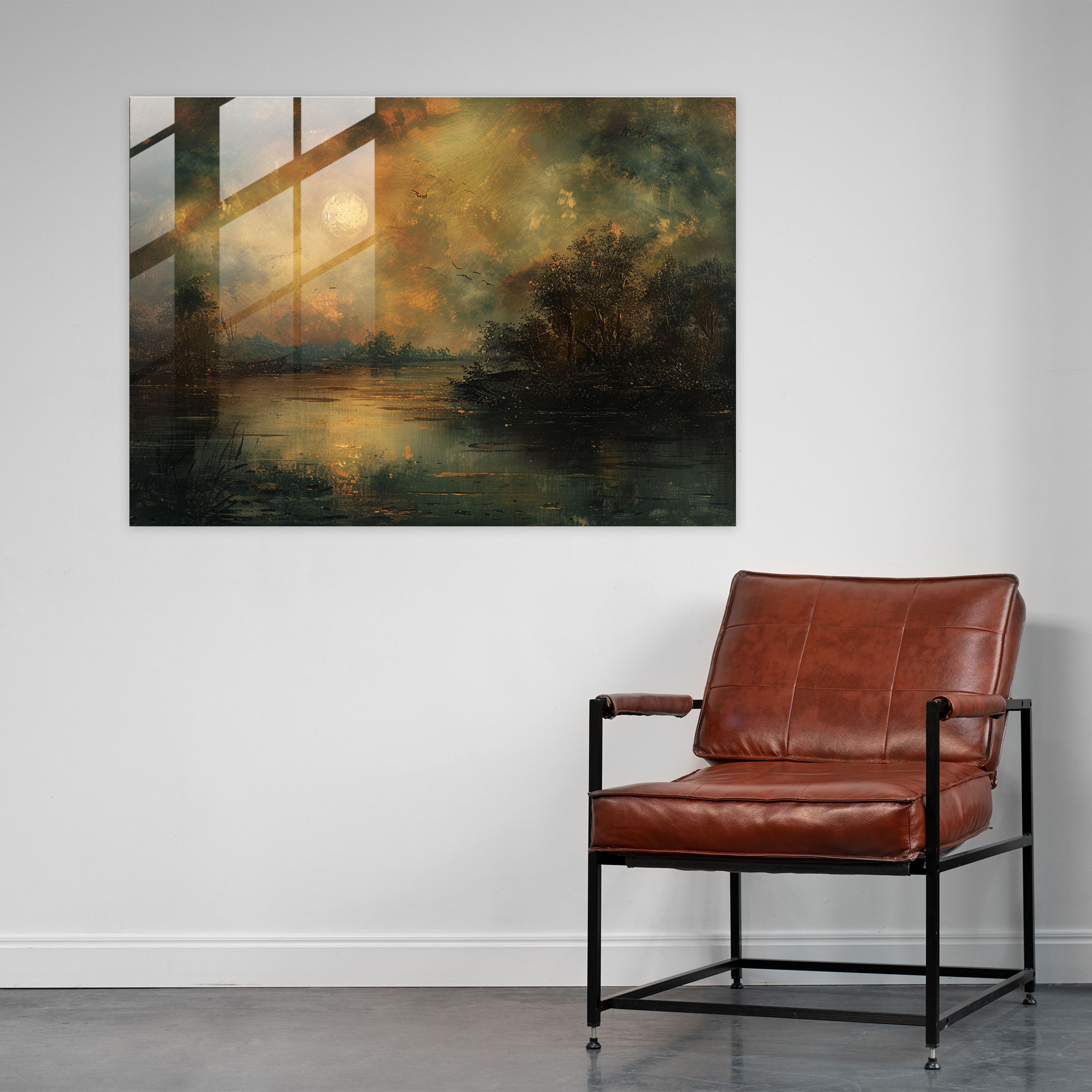 Rembrandt Mysterious Landscape Glass Print - Rembrandt, Modern Art, Glass Print, Home Decoration