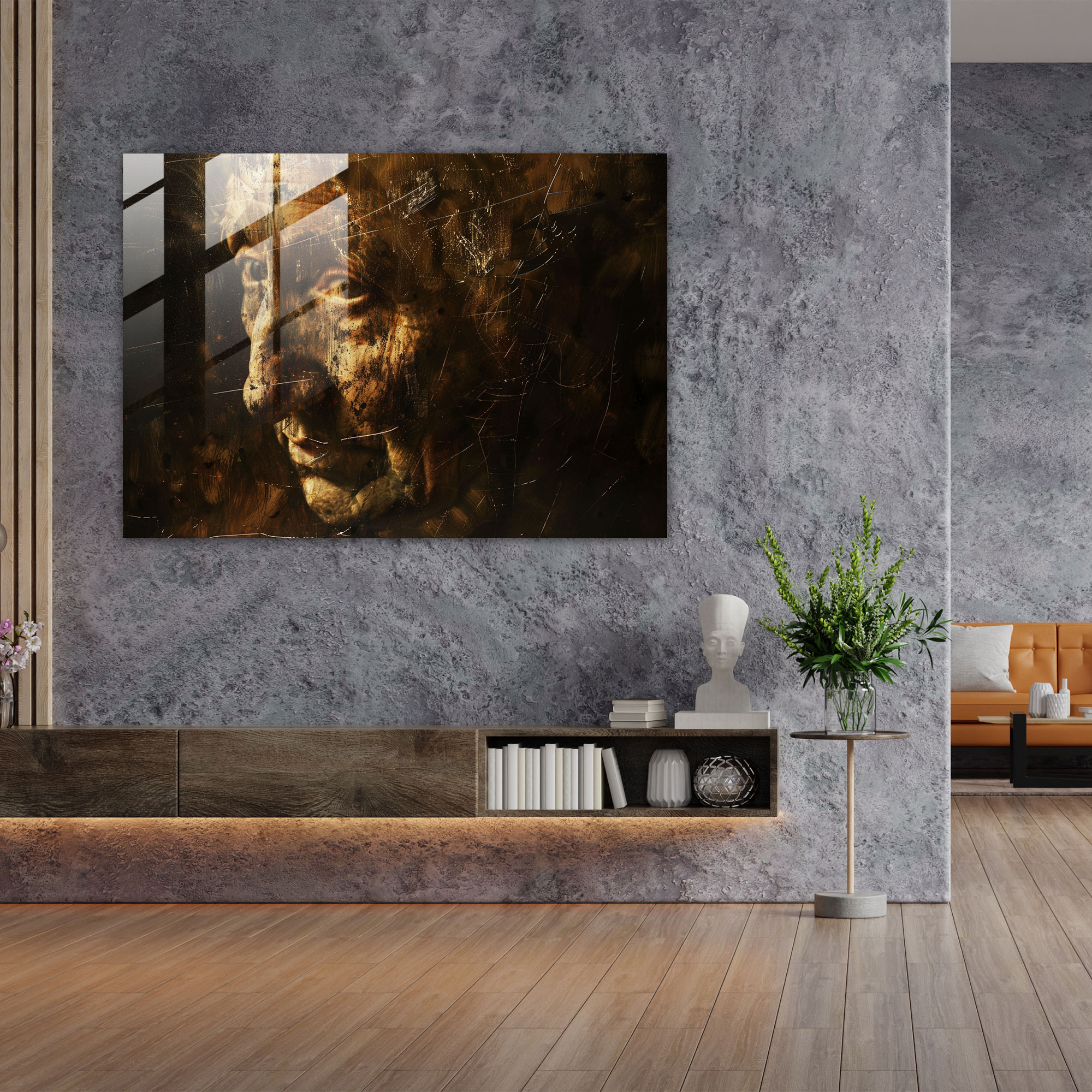 Rembrandt Dramatic Portrait Glass Wall Art - Rembrandt, Modern Art, Rembrandt, Home Decoration