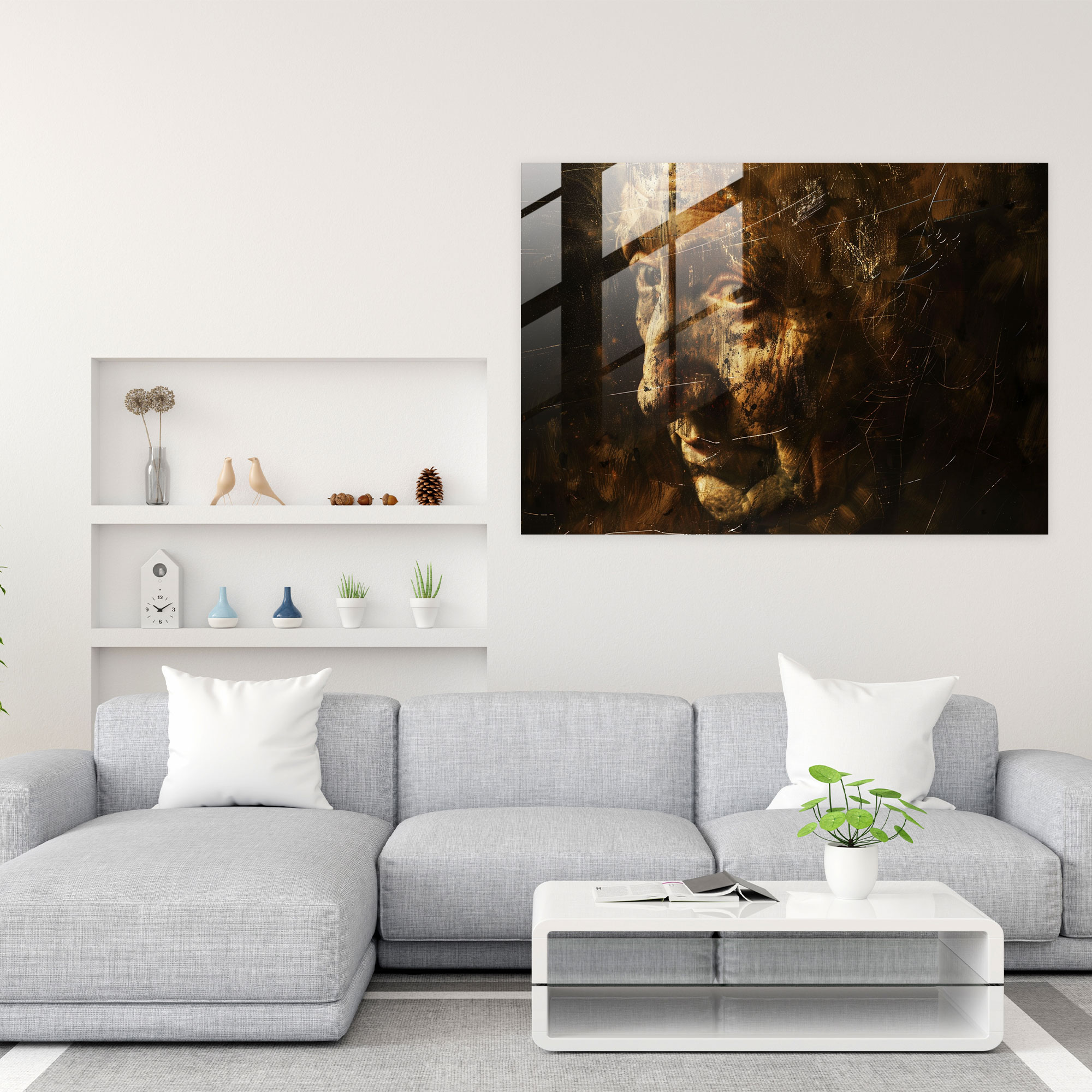 Rembrandt Dramatic Portrait Glass Wall Art - Rembrandt, Modern Art, Rembrandt, Home Decoration