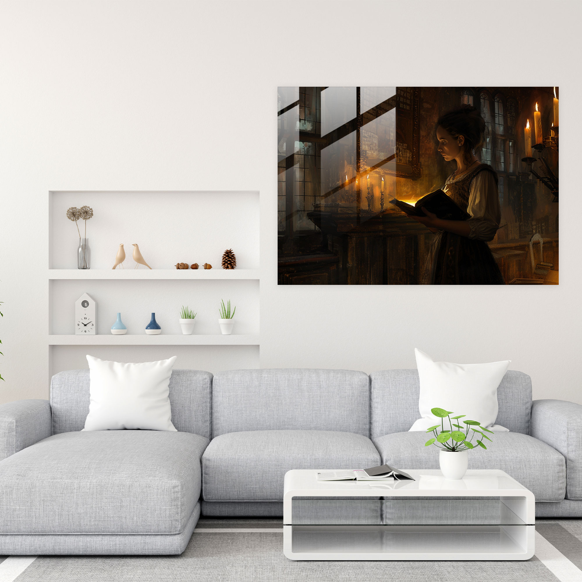 Rembrandt Glass Wall Art - Candlelit Room - Rembrandt, Rembrandt, Wall Decoration, Candlelit Room
