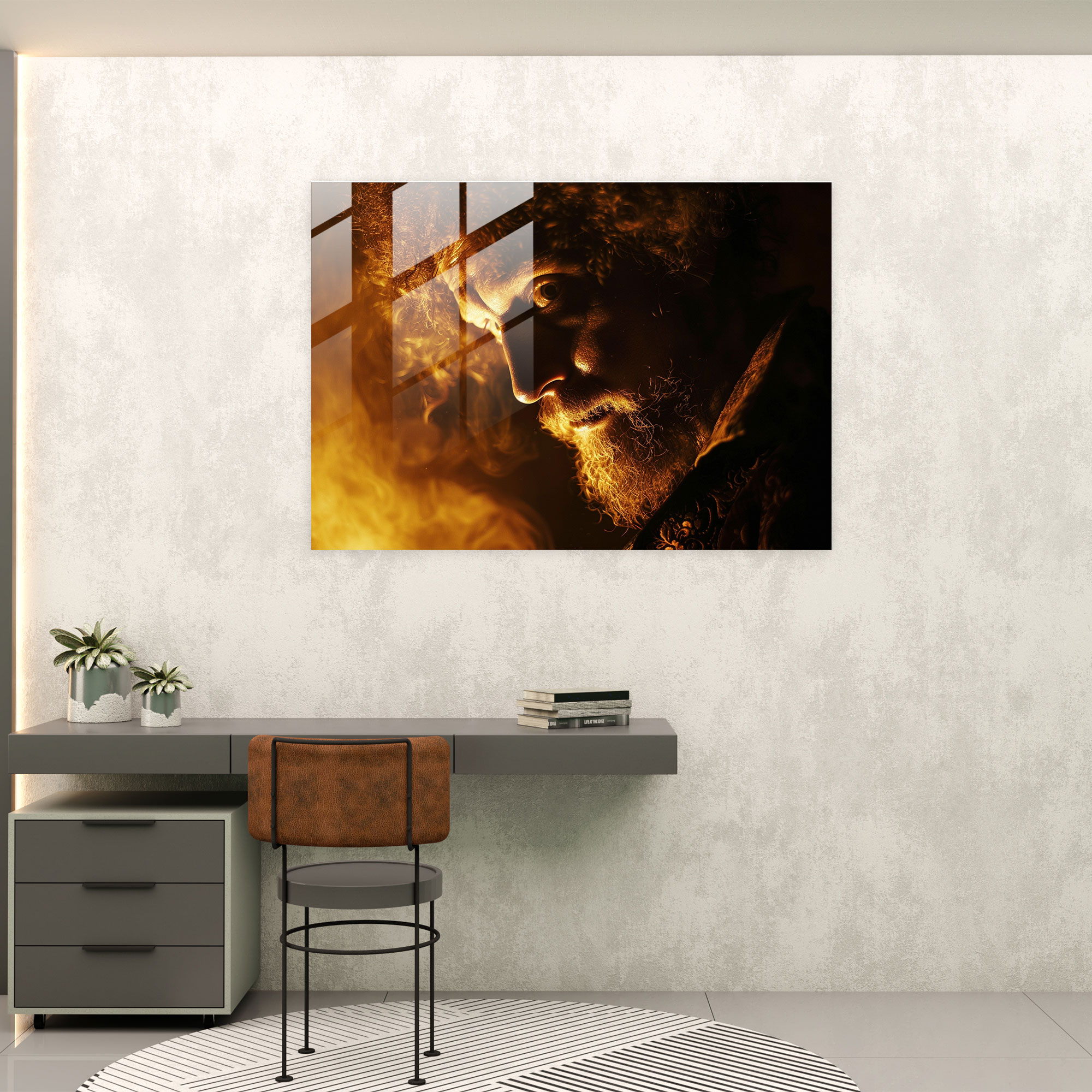 Rembrandt Glass Print - Dramatic Self-Portrait - Rembrandt, Dramatic Self-Portrait, Rembrandt, Glass Print