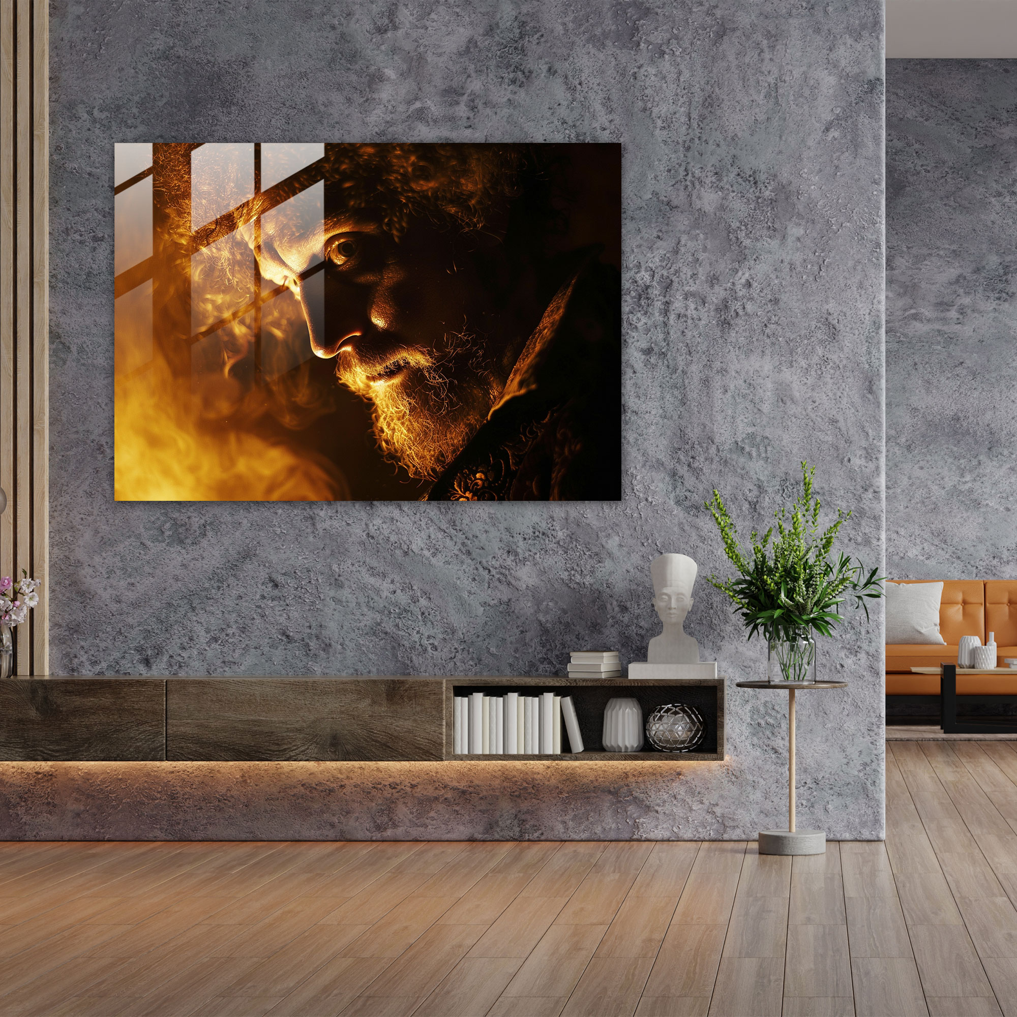 Rembrandt Glass Print - Dramatic Self-Portrait - Rembrandt, Dramatic Self-Portrait, Rembrandt, Glass Print