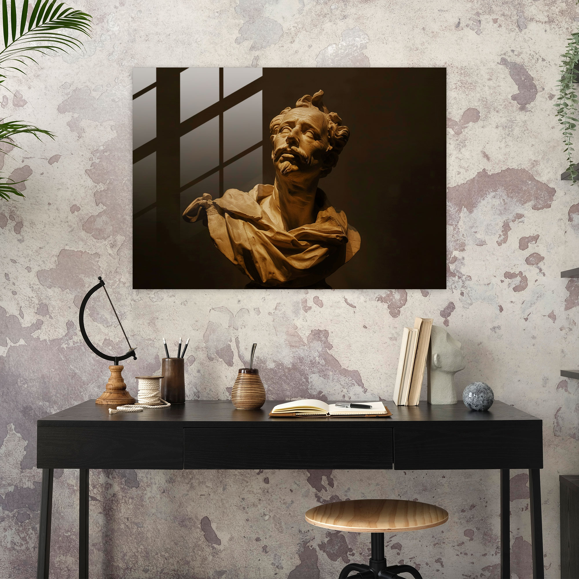 Rembrandt Glass Wall Art - Man In Shadows - Rembrandt, Rembrandt, Glass Wall Art, Glass Art
