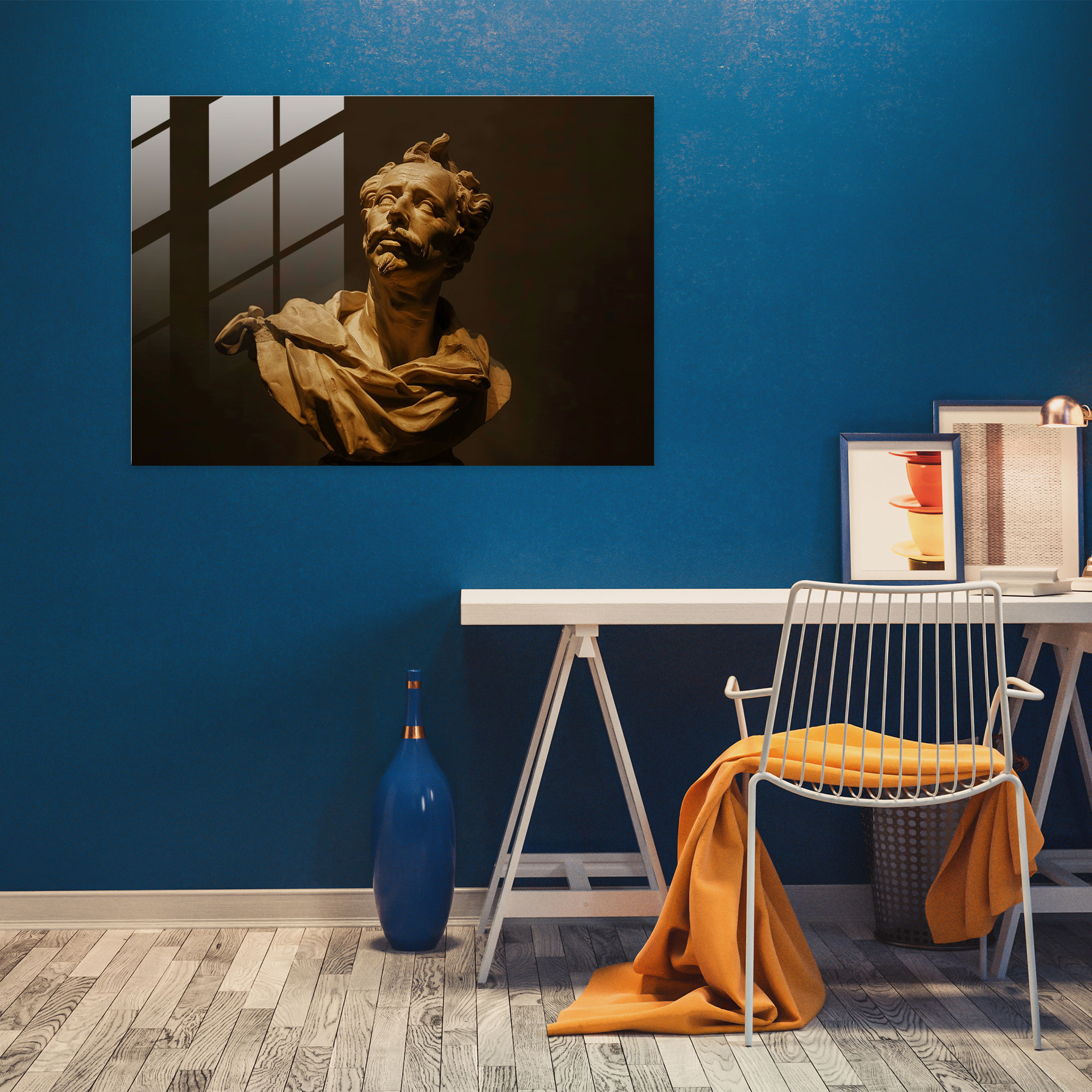 Rembrandt Glass Wall Art - Man In Shadows - Rembrandt, Rembrandt, Glass Wall Art, Glass Art