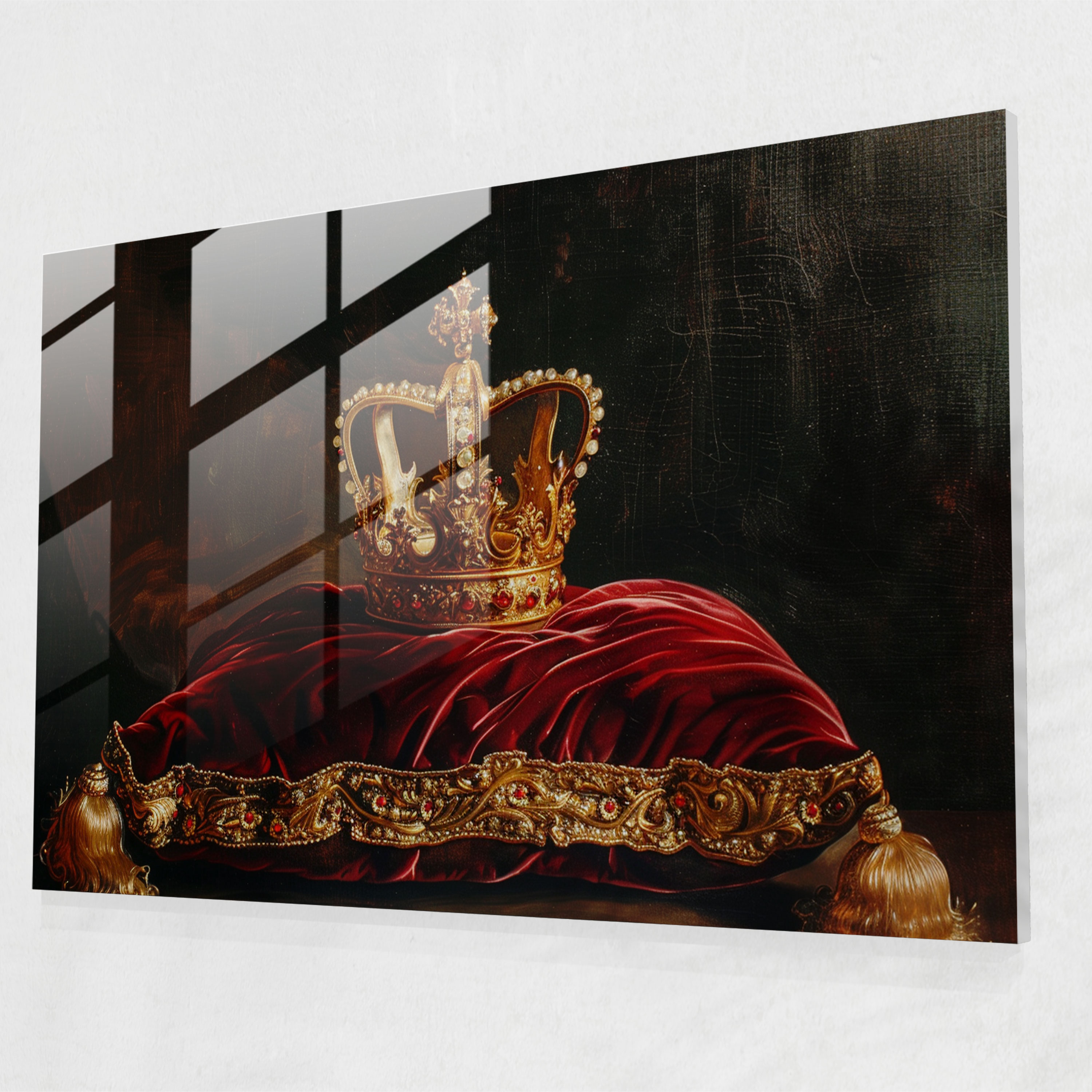 Rembrandt Glass Print - Golden Crown - Rembrandt, Royalty, Glass Print, Rembrandt