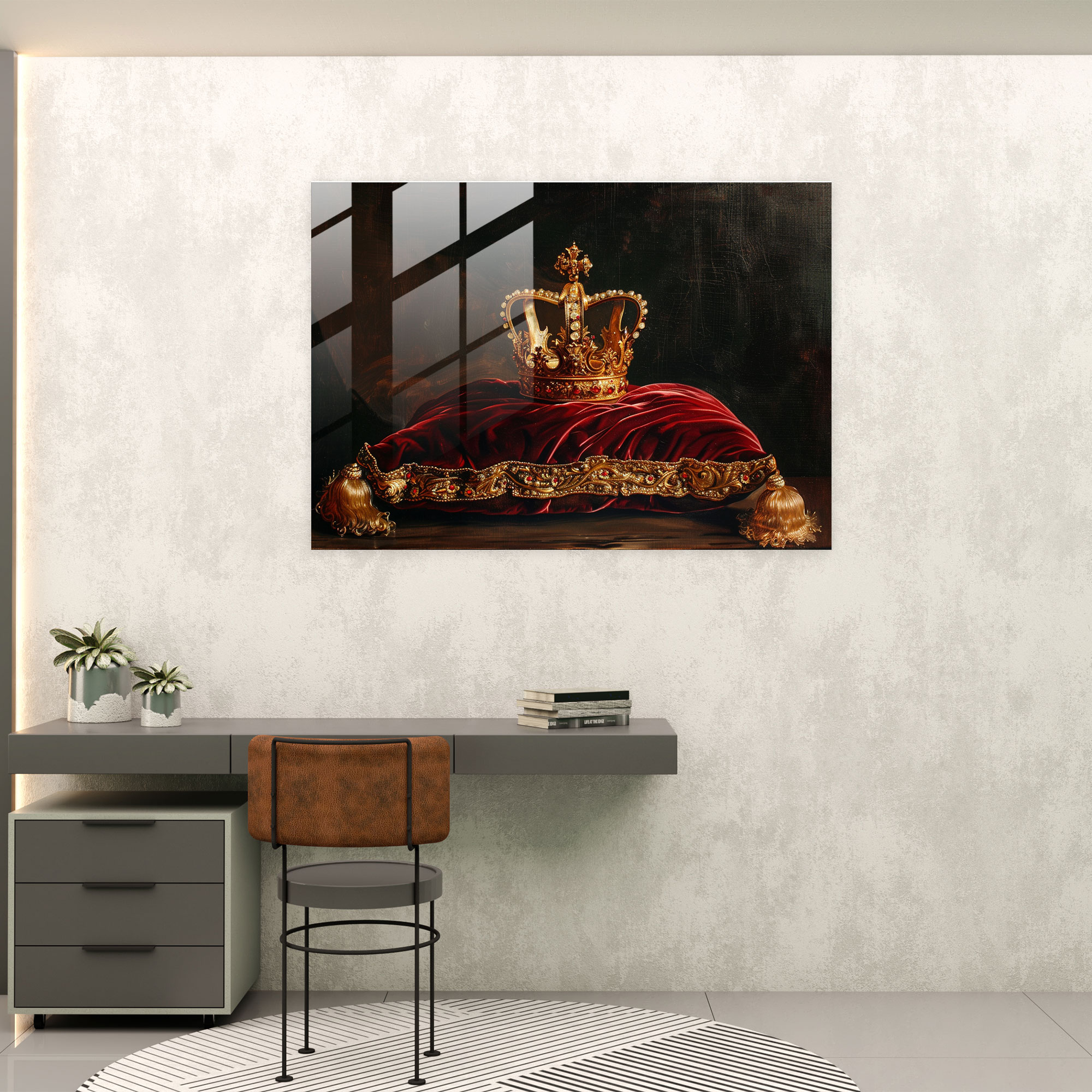 Rembrandt Glass Print - Golden Crown - Rembrandt, Royalty, Glass Print, Rembrandt