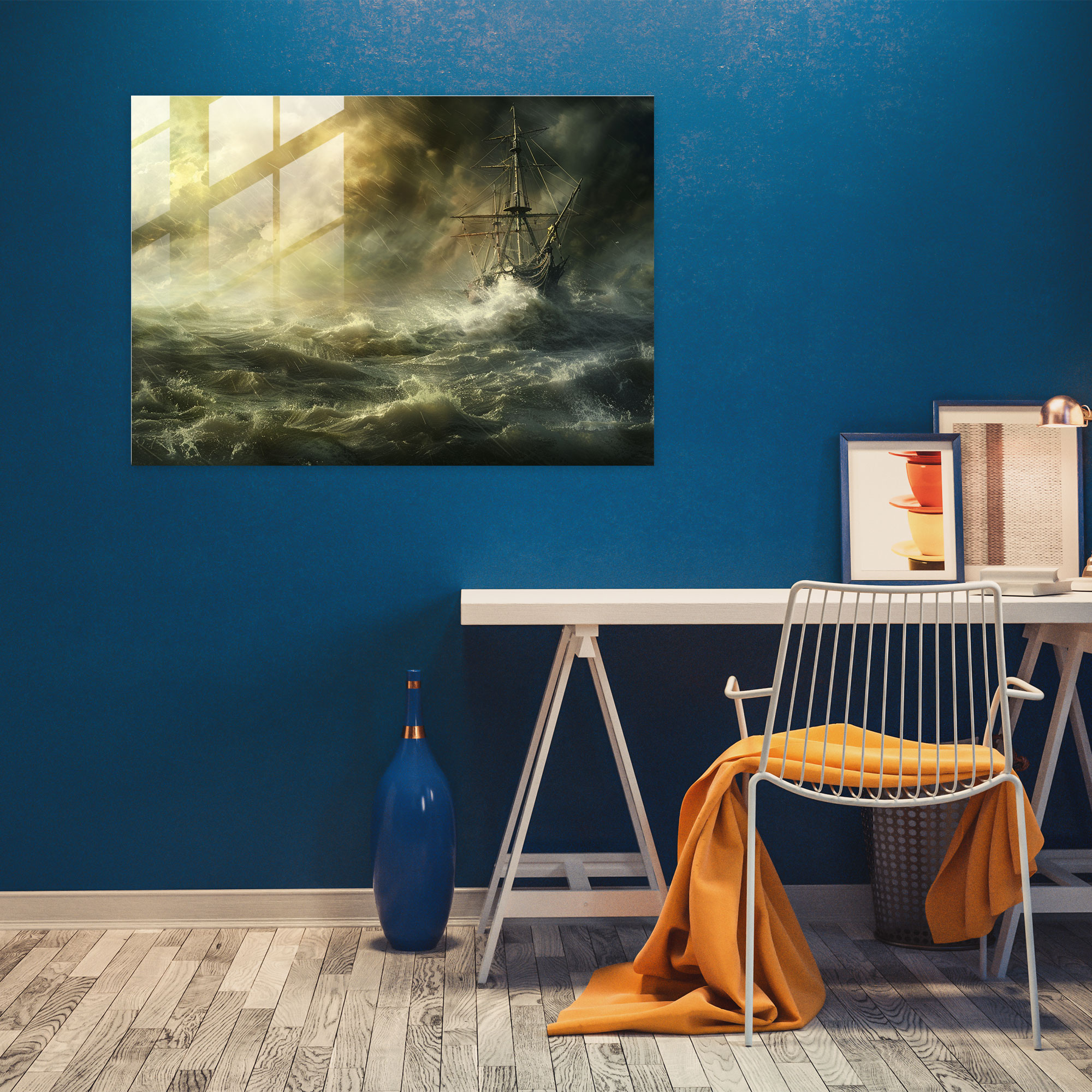 Rembrandt Glass Wall Art - Stormy Seas - Rembrandt, Rembrandt, Stormy Seas, Dramatic