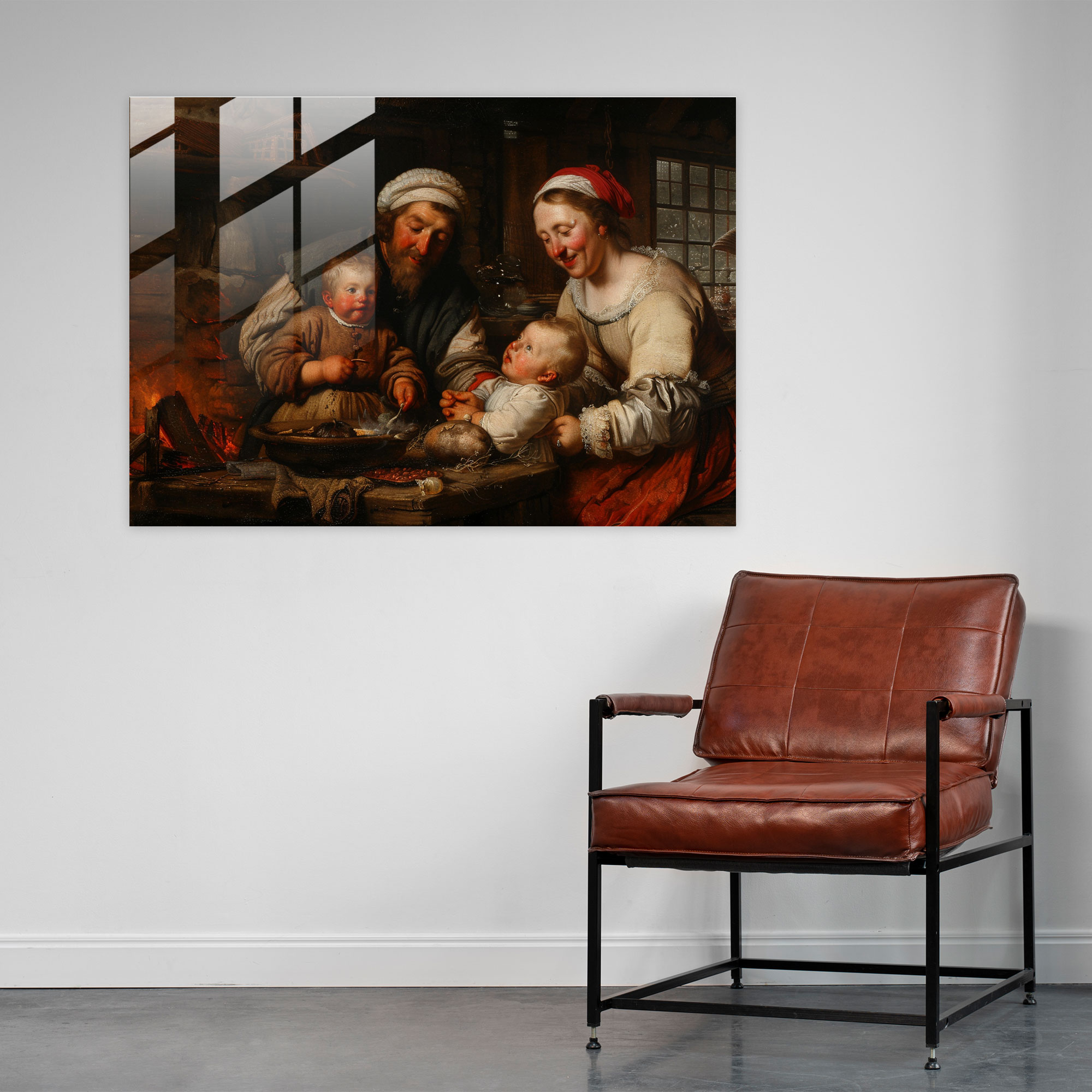 Rembrandt Glass Print - Peasant Family - Rembrandt, Peasant Family, Glass Print, Home Decoration