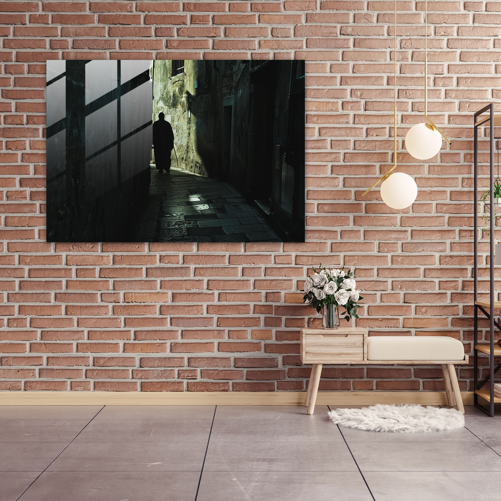 Rembrandt Glass Wall Art - Shadowy Alley - Rembrandt, Glass Wall Art, Glass Art, Rembrandt
