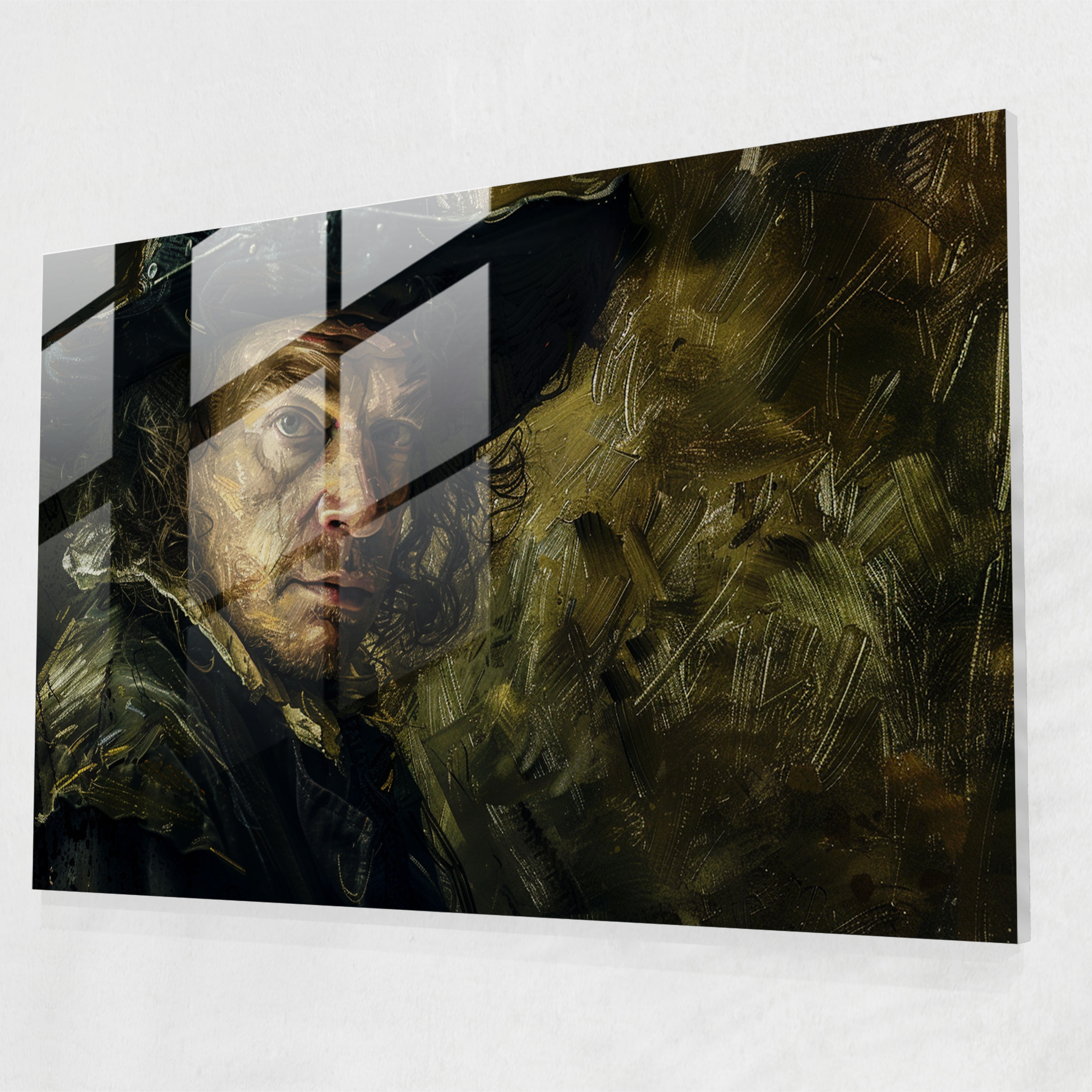 Rembrandt Wall Decoration - Self-Portrait - Rembrandt, Rembrandt, Glass Wall Art, Artist