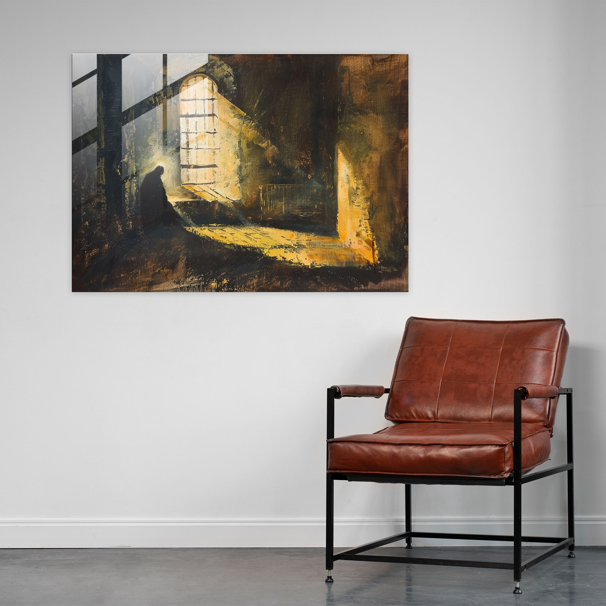Rembrandt Glass Wall Art - Figure In Shadow - Rembrandt, Home Decoration, Glass Print, Shadow