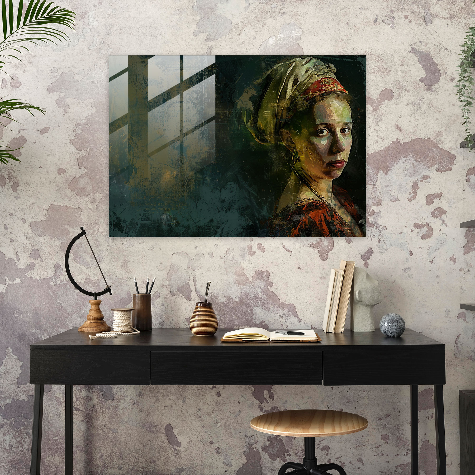 Rembrandt Glass Art - Dramatic Portrait Of A Woman - Rembrandt, Modern Art, Dramatic, Woman