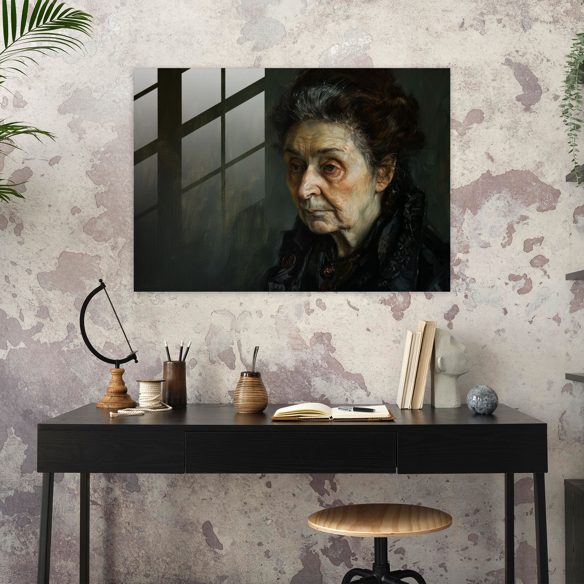 Rembrandt Glass Art Modern Art - Rembrandt, Wall Decoration, Modern Art, Glass Art