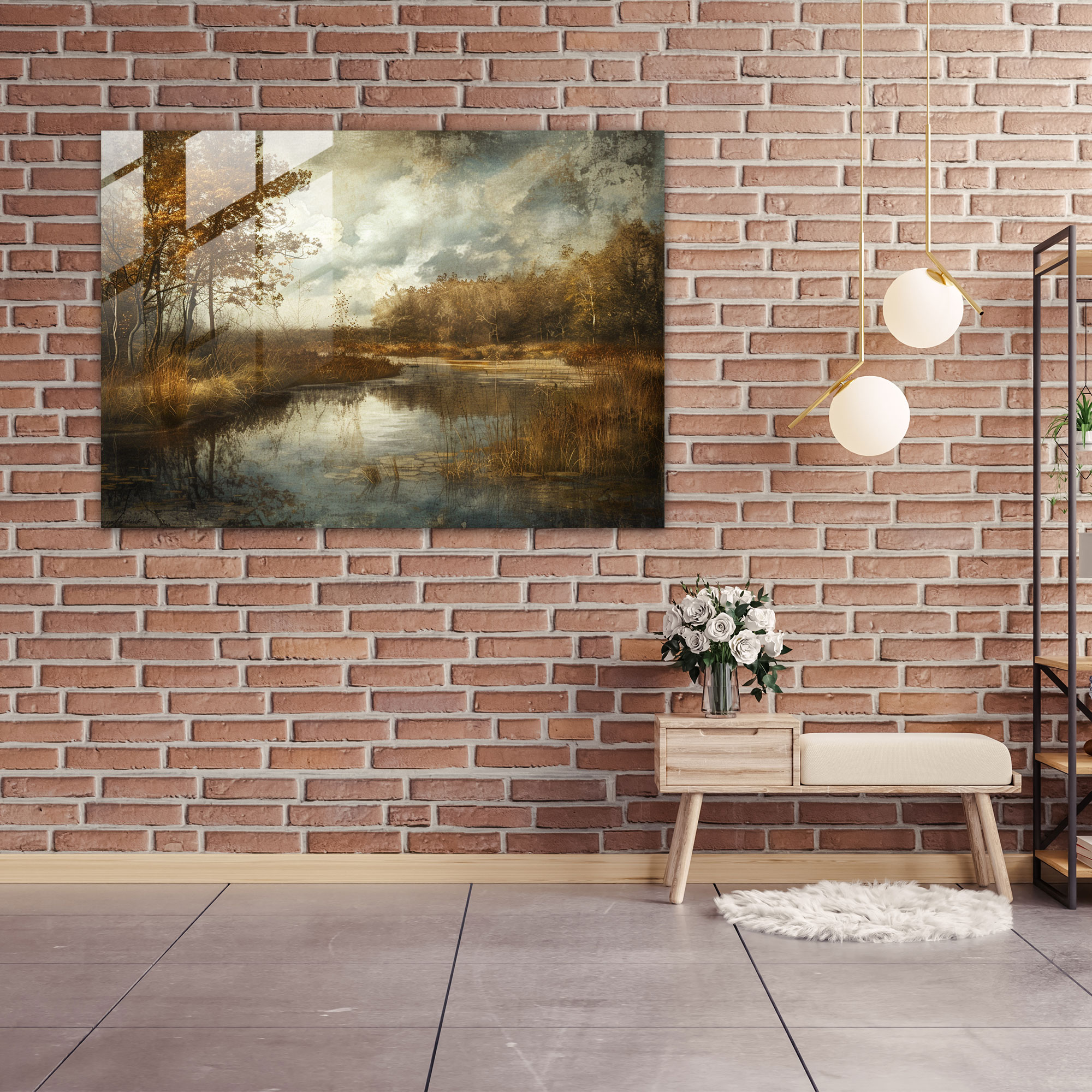 Rembrandt Glass Wall Art Landscape - Rembrandt, Glass Wall Art, Wall Decoration, Rembrandt