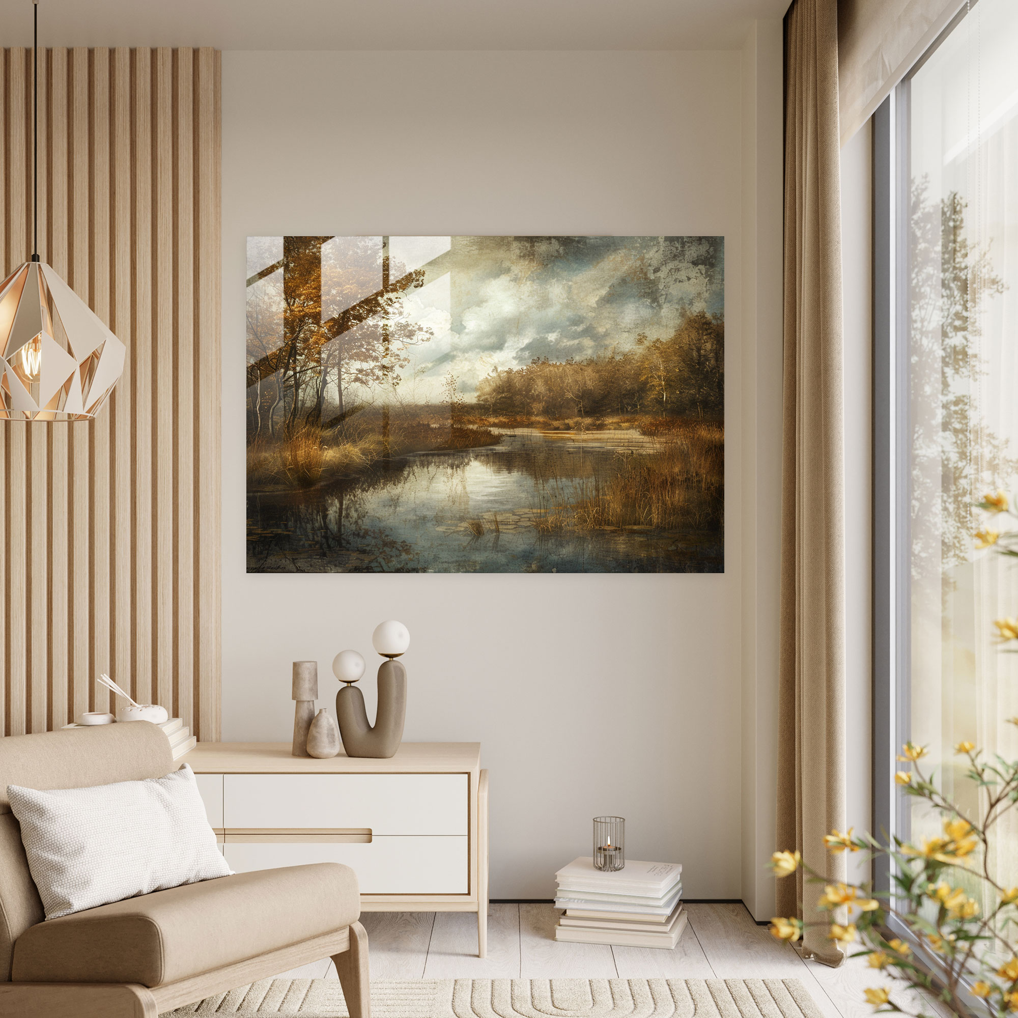 Rembrandt Glass Wall Art Landscape - Rembrandt, Glass Wall Art, Wall Decoration, Rembrandt