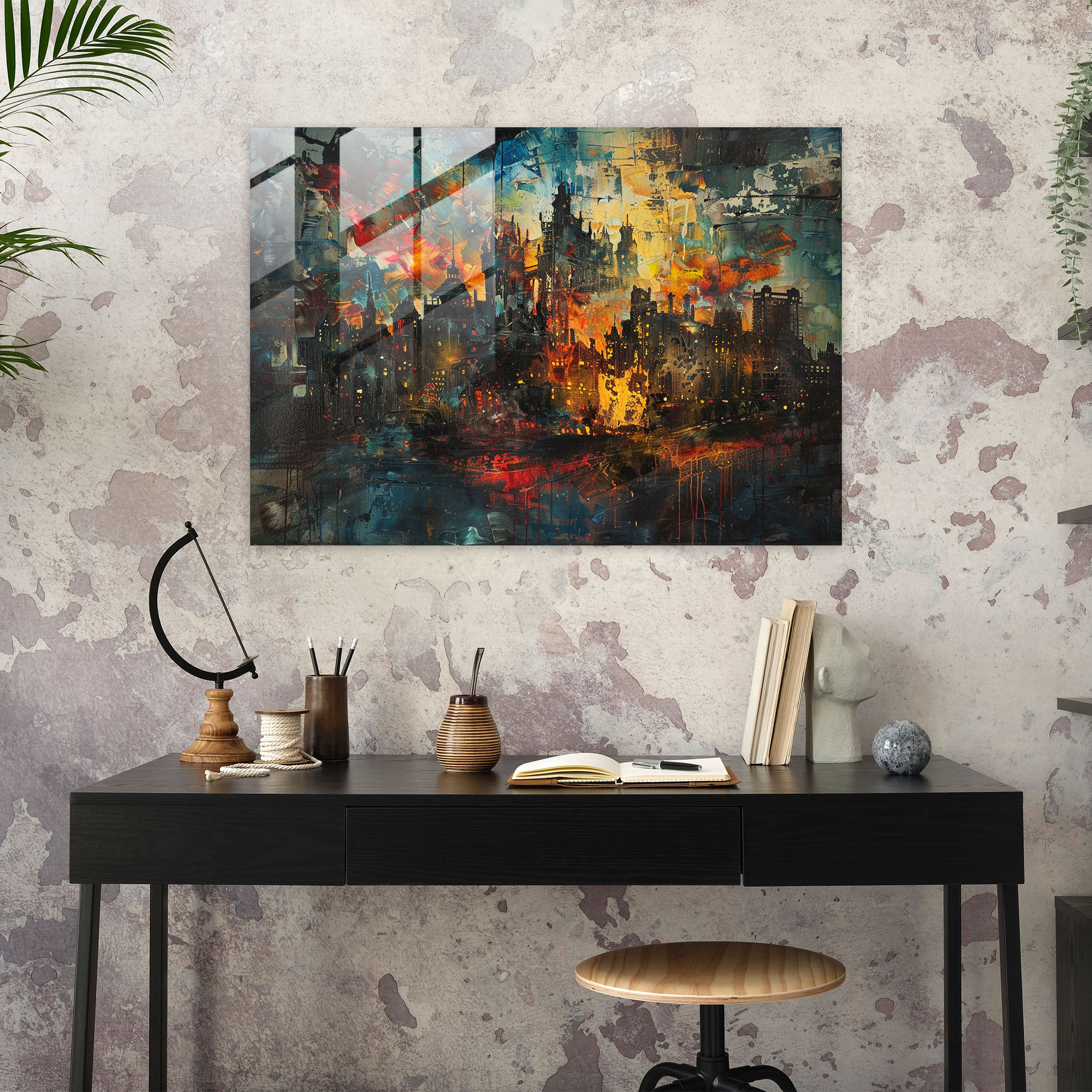 Rembradt Glass Print Cityscape - Rembrandt, Glass Print, Rembrandt, Bold Contrasts