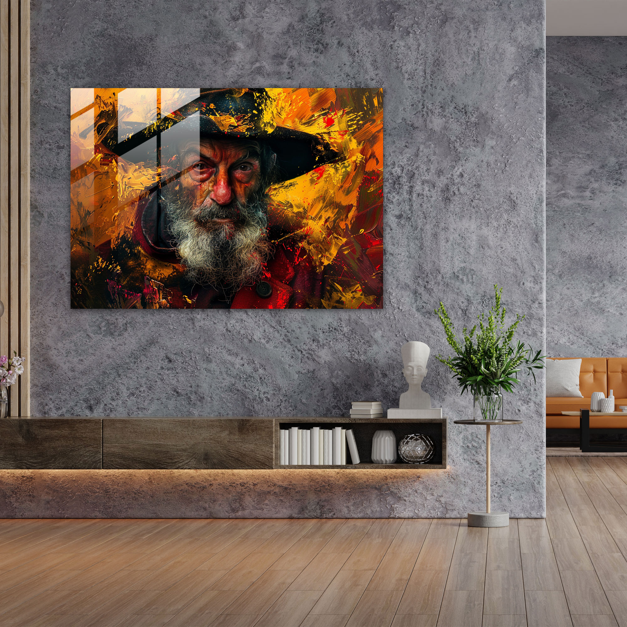 Rembrandt Glass Art Intense Expression - Rembrandt, Glass Art, Modern Art, Intense Expression