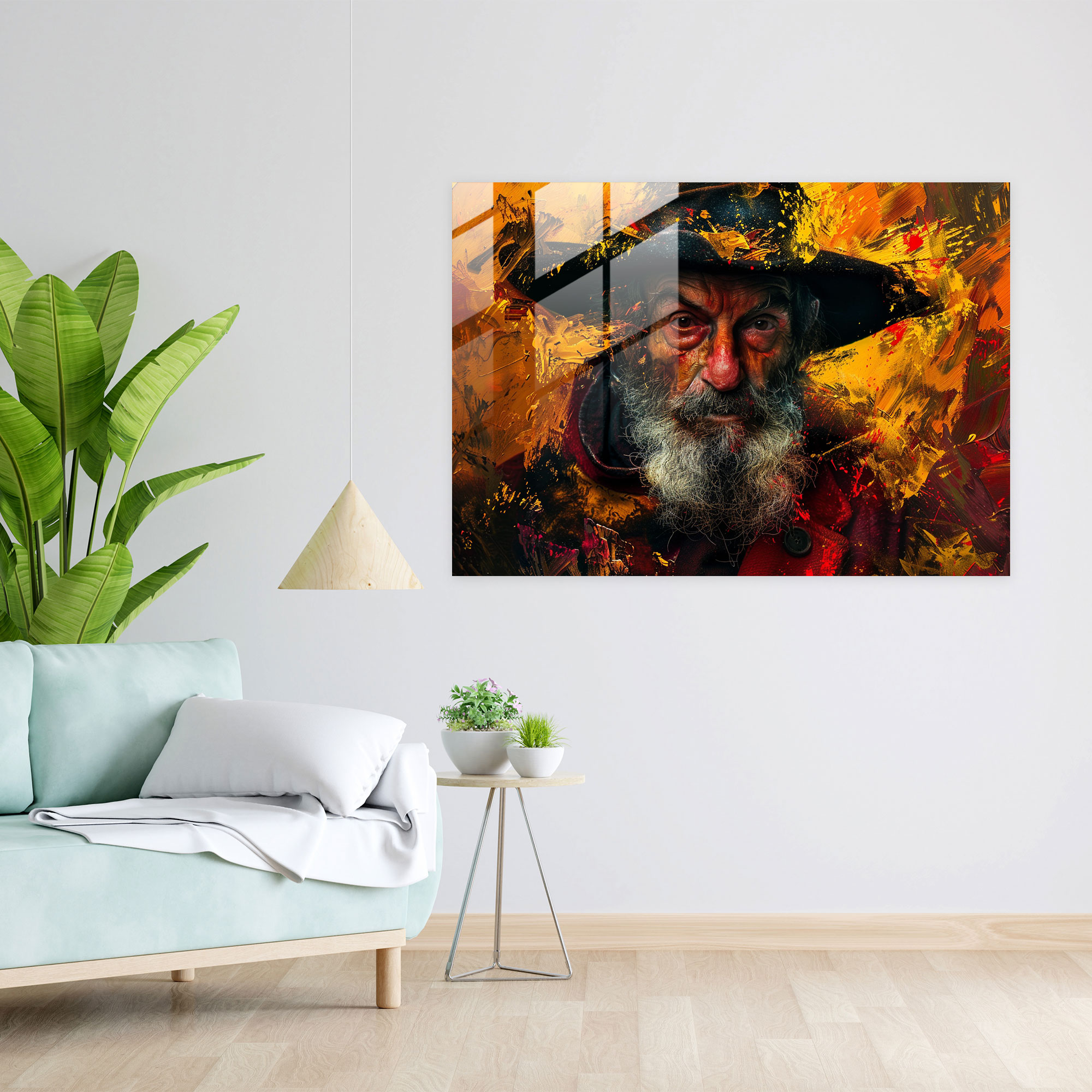 Rembrandt Glass Art Intense Expression - Rembrandt, Glass Art, Modern Art, Intense Expression