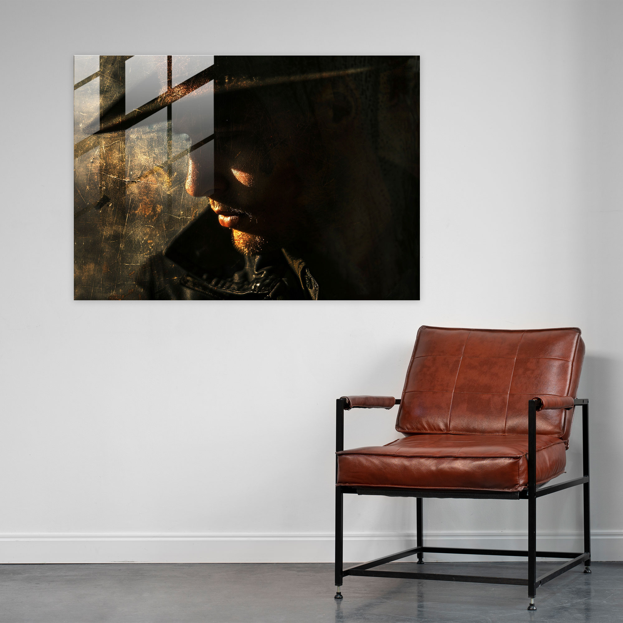 Rembrandt Modern Art Portrait In Shadow - Rembrandt, Modern Art, Dynamic Composition, Rembrandt
